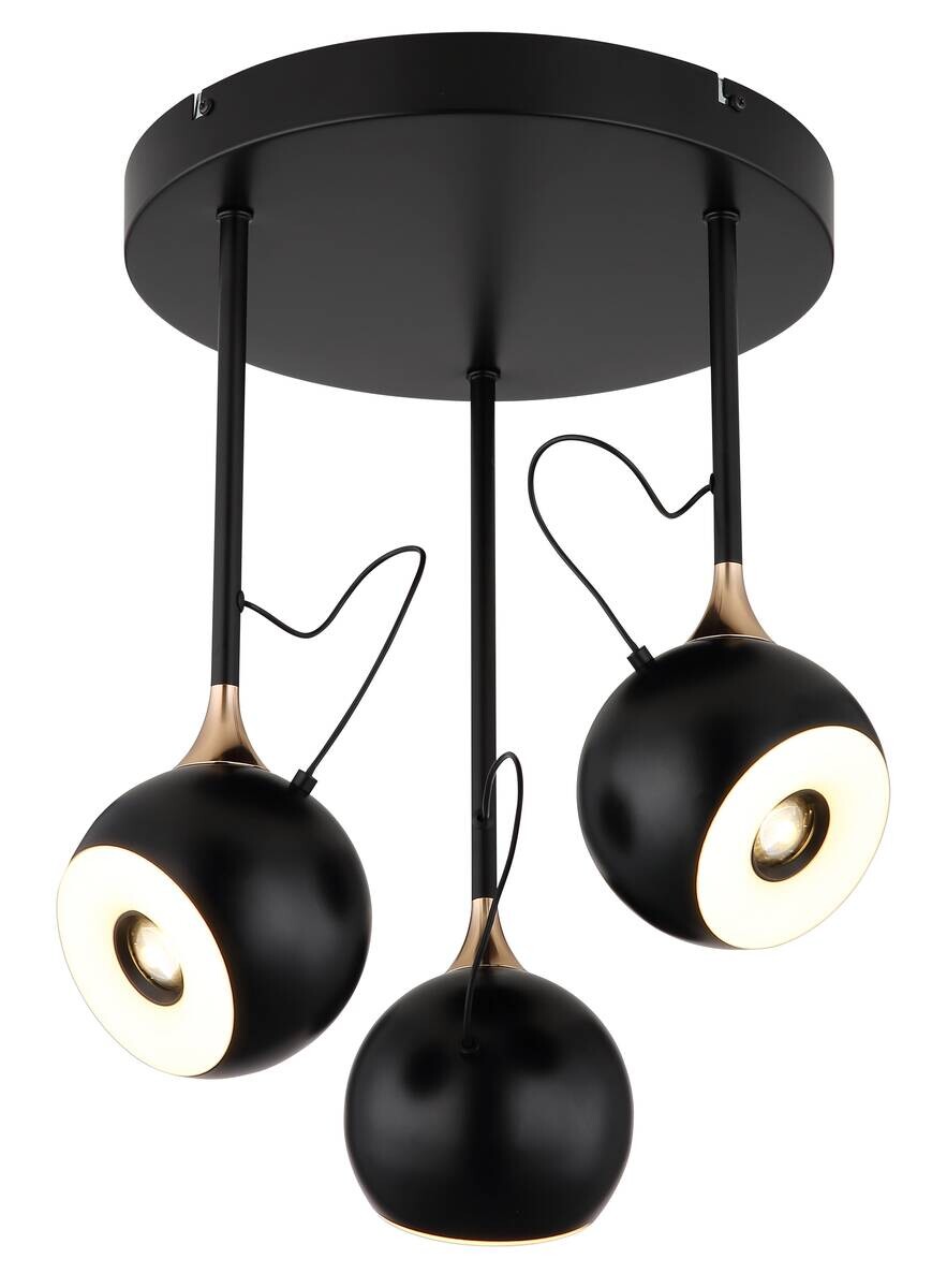 GLOBO Deckenleuchte mattschwarz gold Metall H/D: ca. 42x32,5 cm 1 Brennstellen