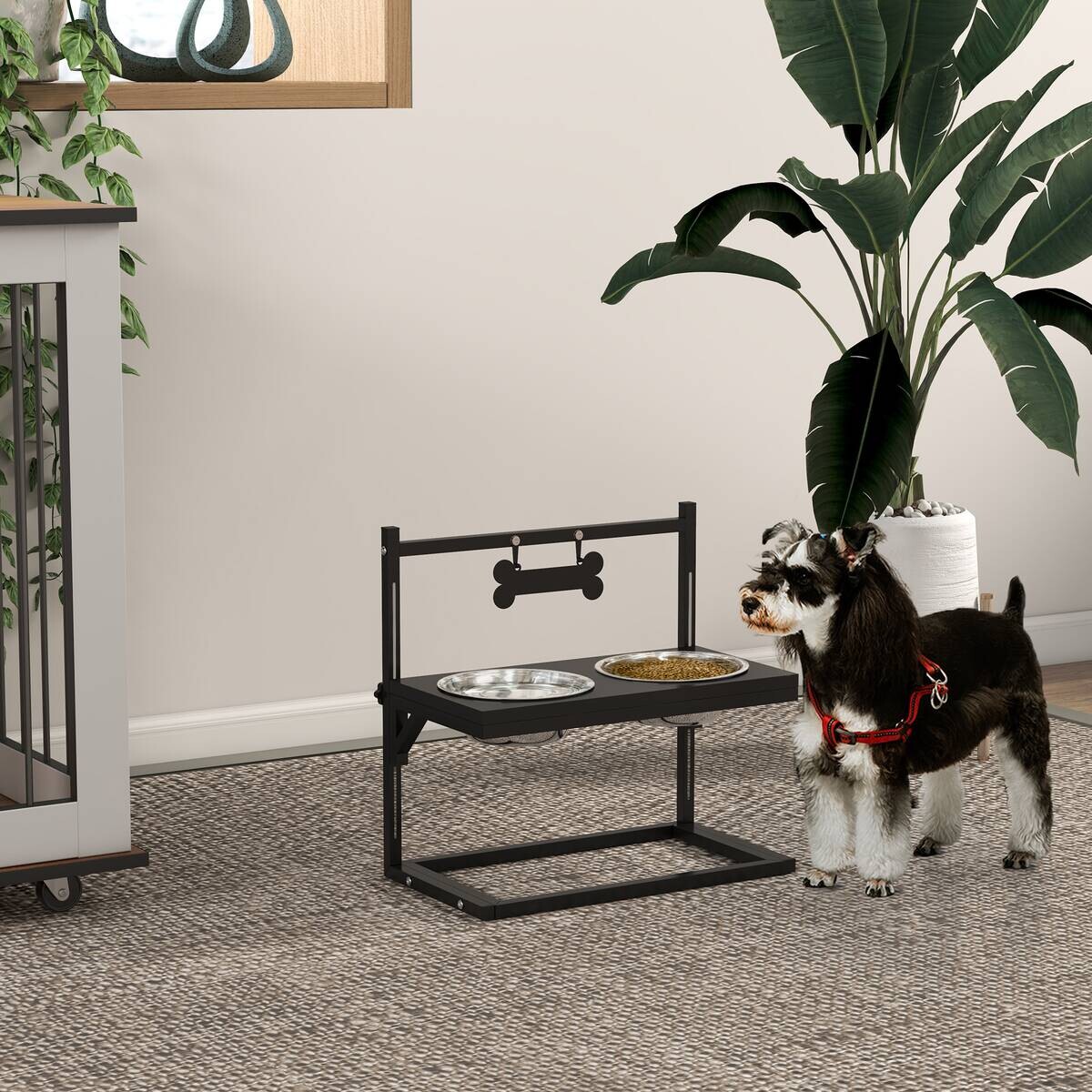 PawHut Tier-Zubehör schwarz Edelstahl B/H/L: ca. 22x40,5x39 cm