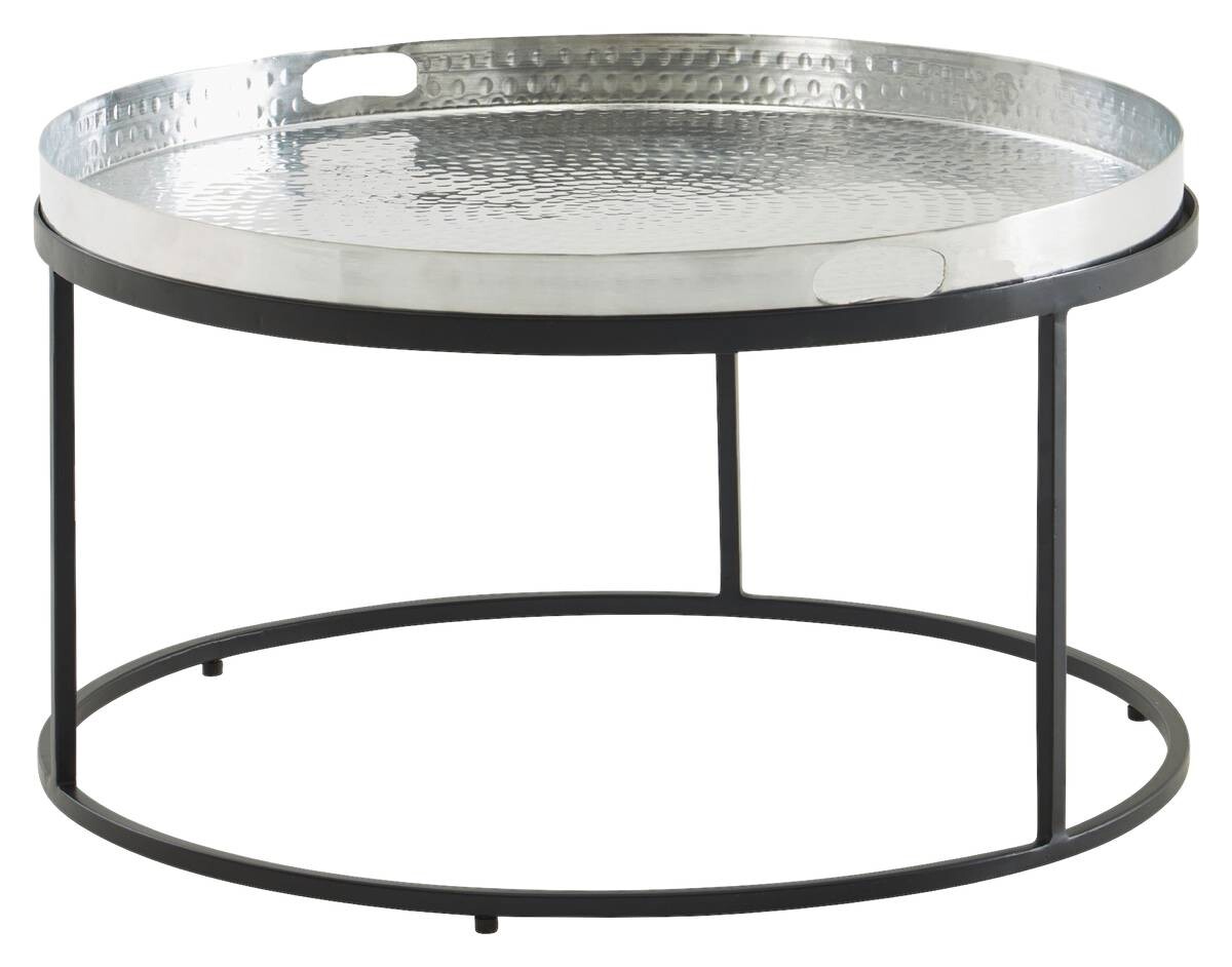 Wohnling Couchtisch silber B/H/T: ca. 62x36x62 cm