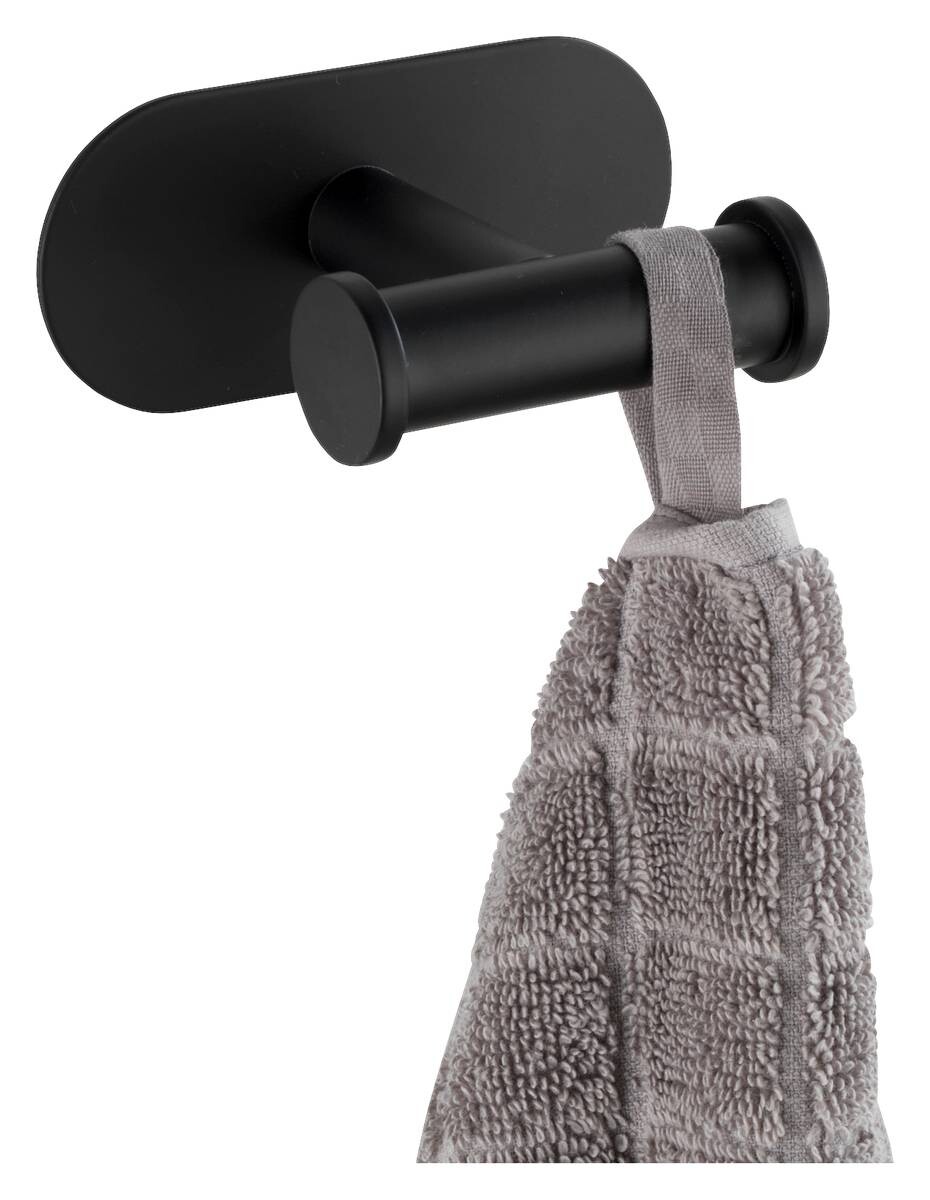 Turbo-Loc Handtuchhaken schwarz Metall B/H/T: ca. 10x4,5x6,5 cm