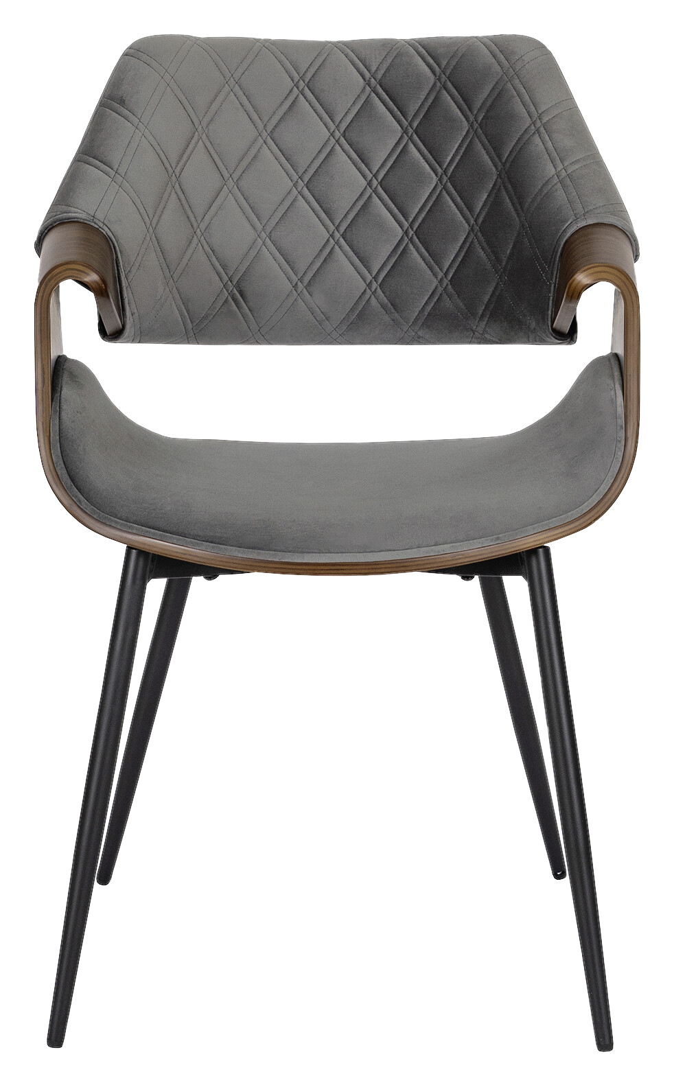 Stuhl DAKOTA nussbaum grau Velourstoff B/H/T: ca. 59x86x50 cm