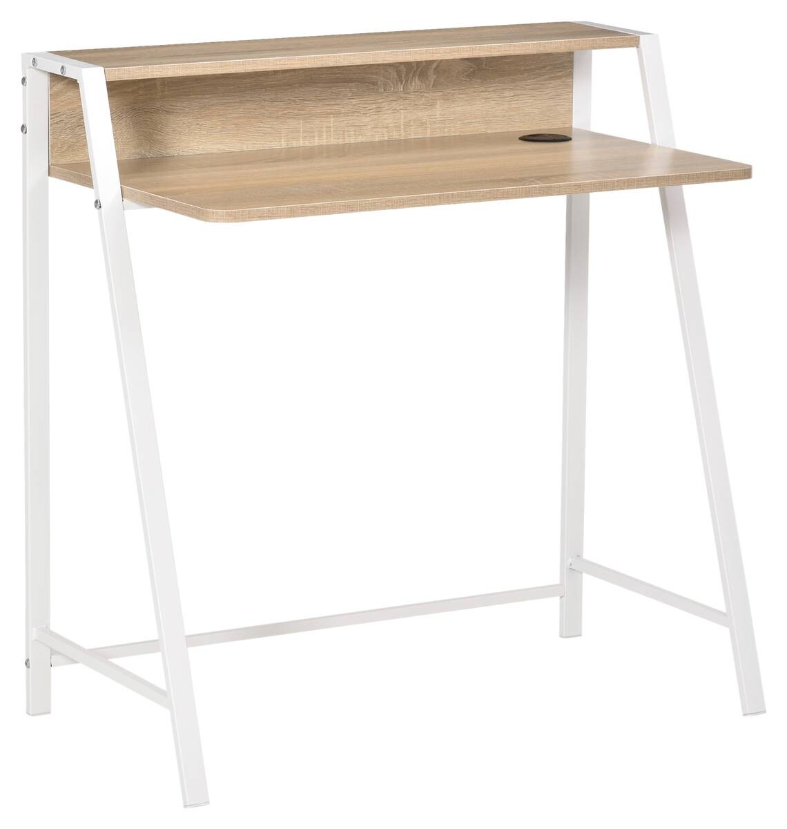 Schreibtisch 836-055AK weiß Eiche Nachbildung B/H/T: ca. 84x85x45 cm