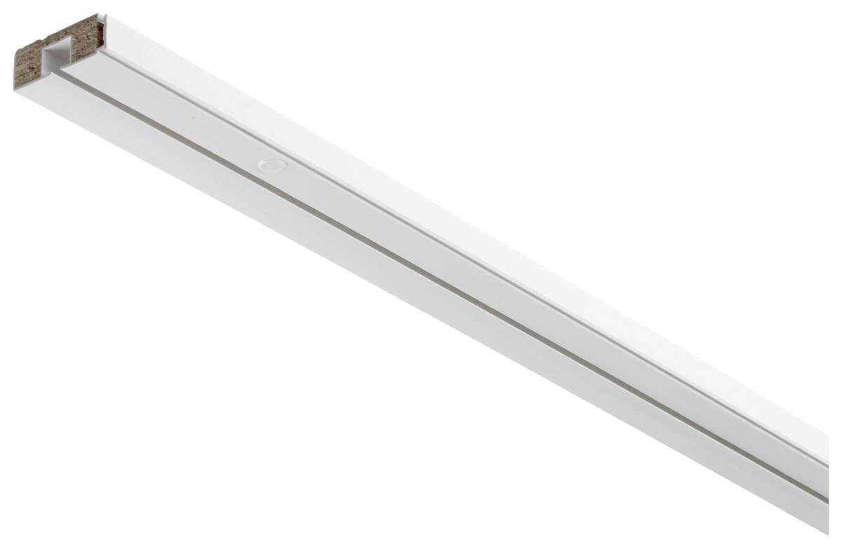 Boviva Gardinenschiene mit Holzkern weiß Holz L: ca. 120 cm 1.0 Läufe