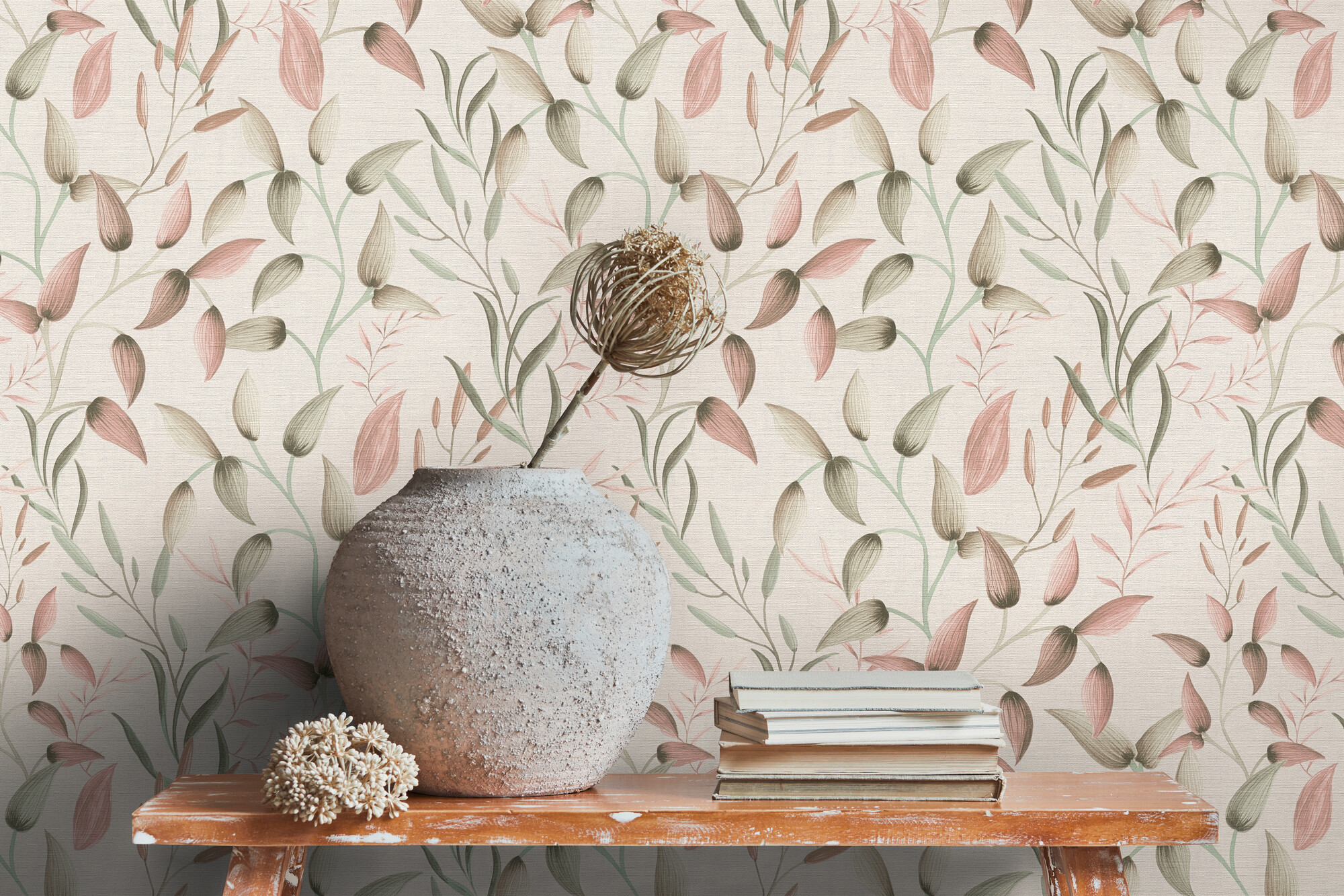 A.S.Creation Vliestapete creme rosa B/H/D: ca. 53x1005x8,2 cm