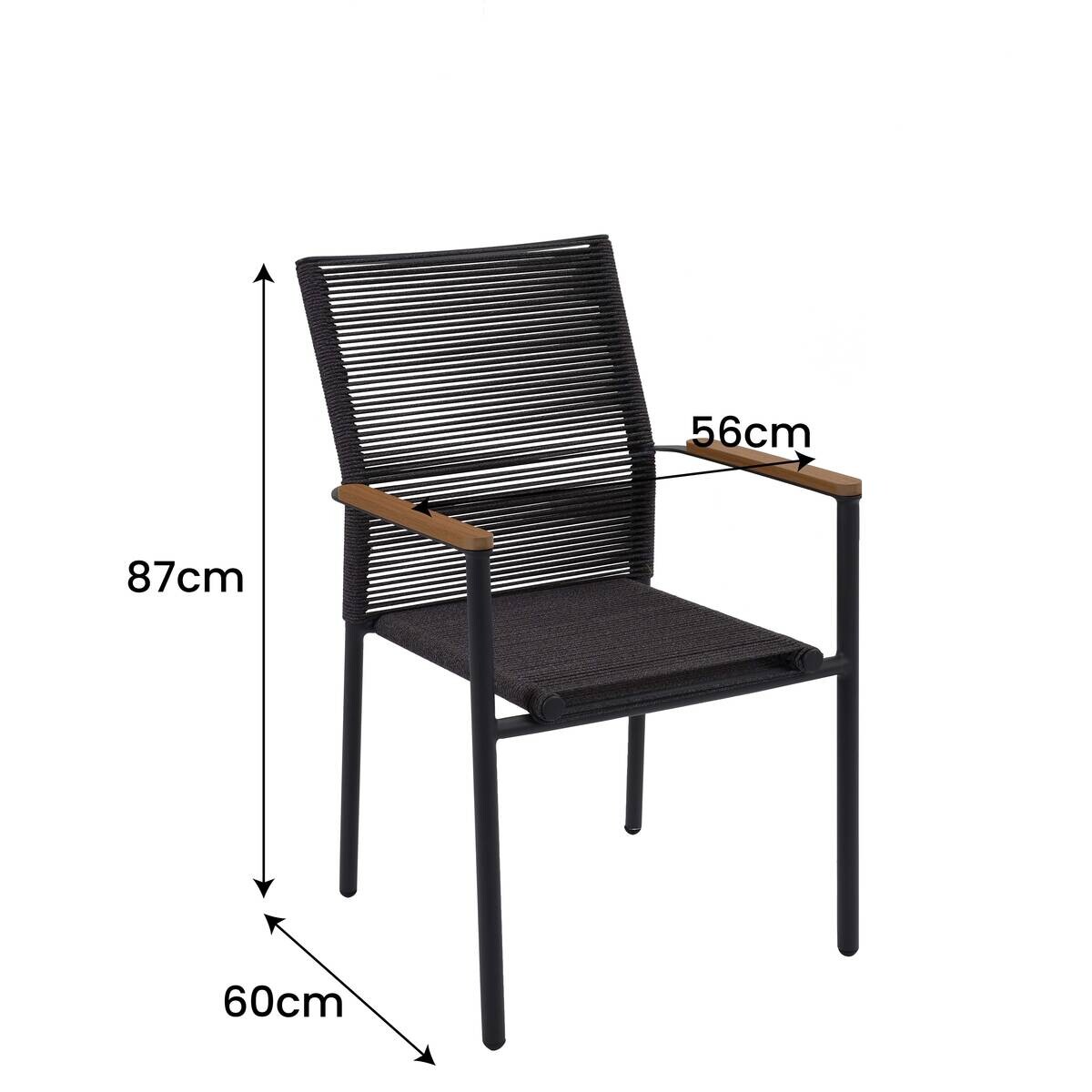 POCOline Gartenstuhl Turin dunkelgrau Webstoff B/H/L: ca. 60x87x56 cm