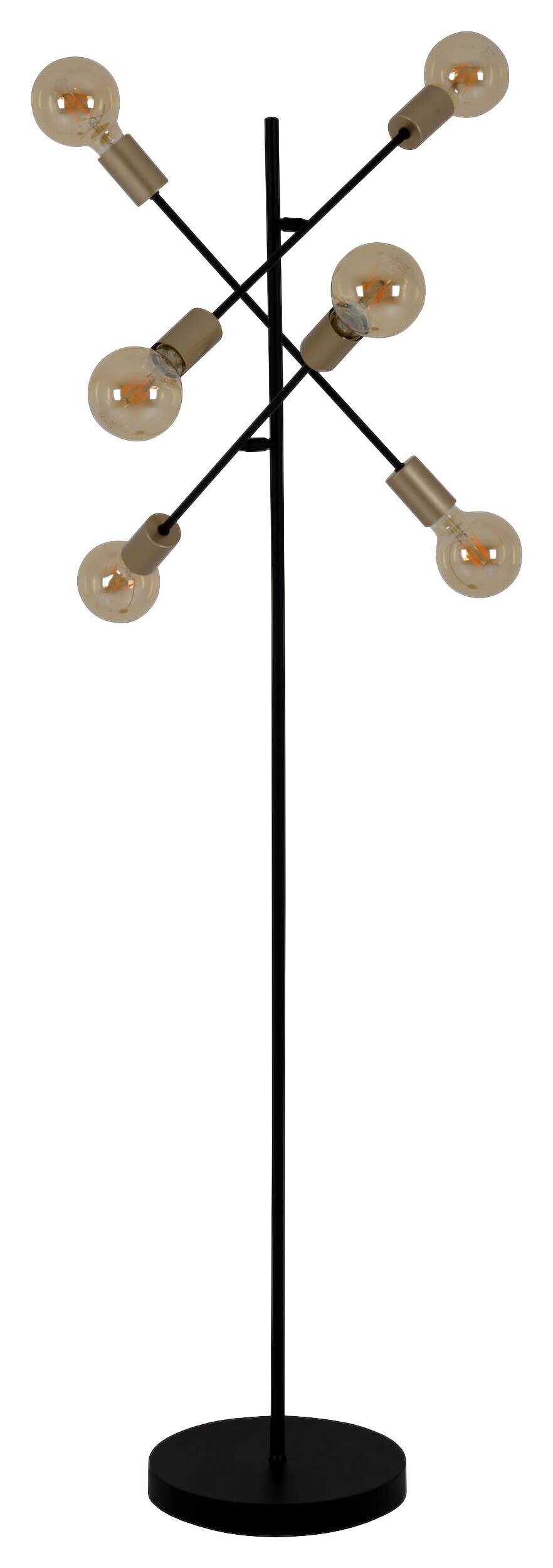 Näve Leuchten Stehleuchte schwarz Metall B/H/T/D: ca. 49x150x49x49 cm E27 6 Brennstellen