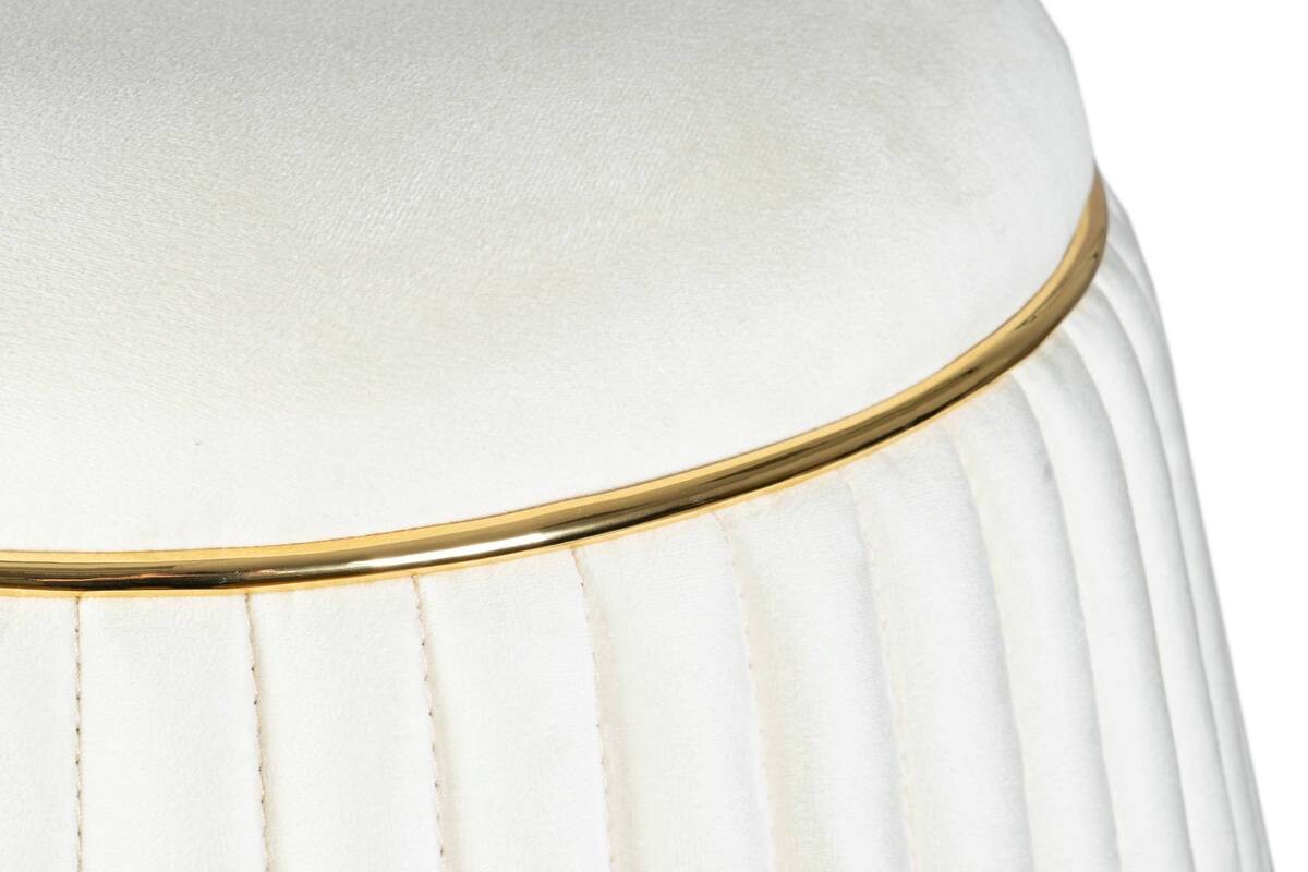 360 Living Hocker Doric 200 elfenbein gold H/D: ca. 53x51,5 cm