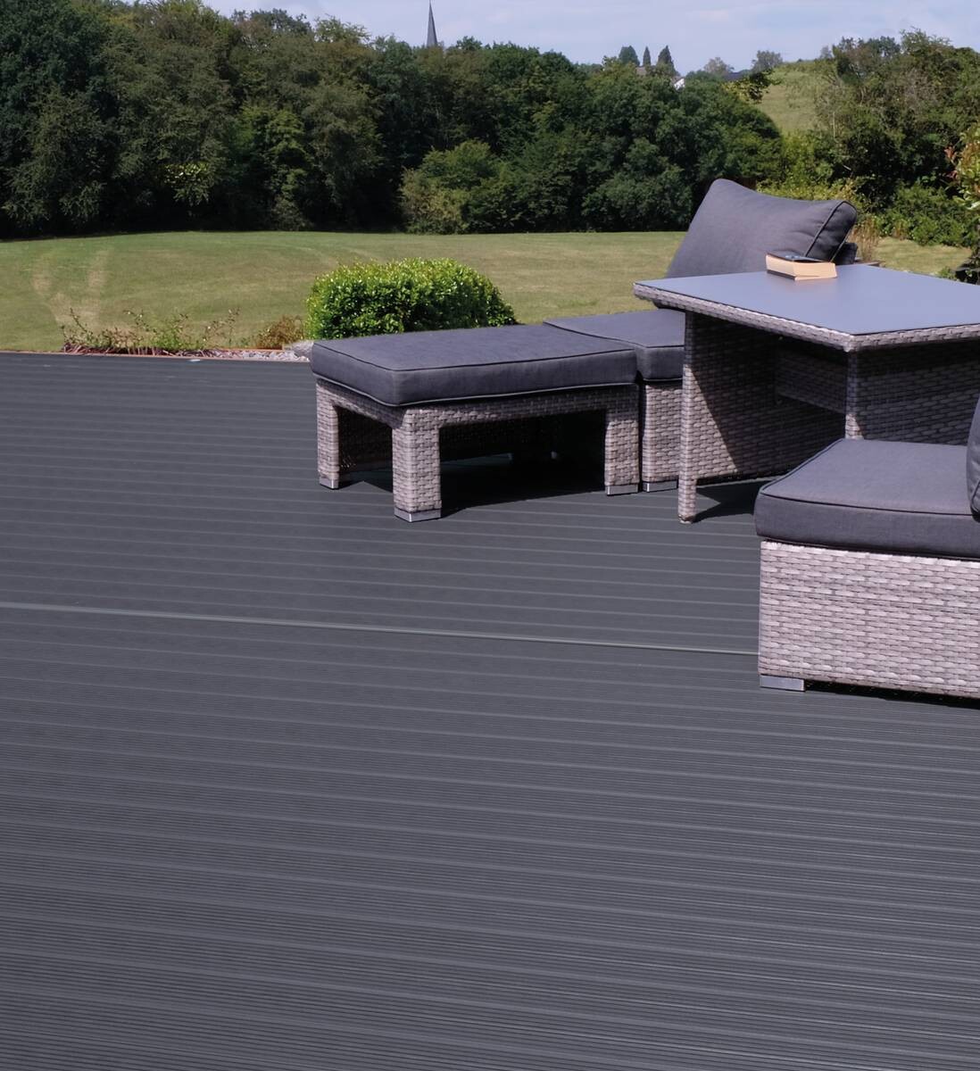 Kovalex WPC-Terrassendielen Komplettset graubraun B/L: ca. 210x300 cm