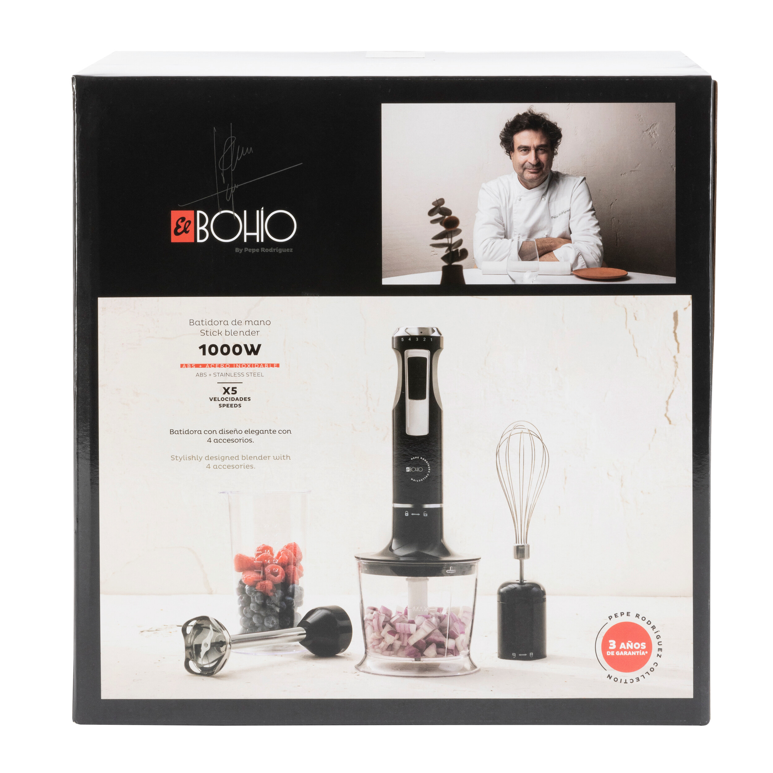 BERGNER Stabmixerset schwarz silber Edelstahl