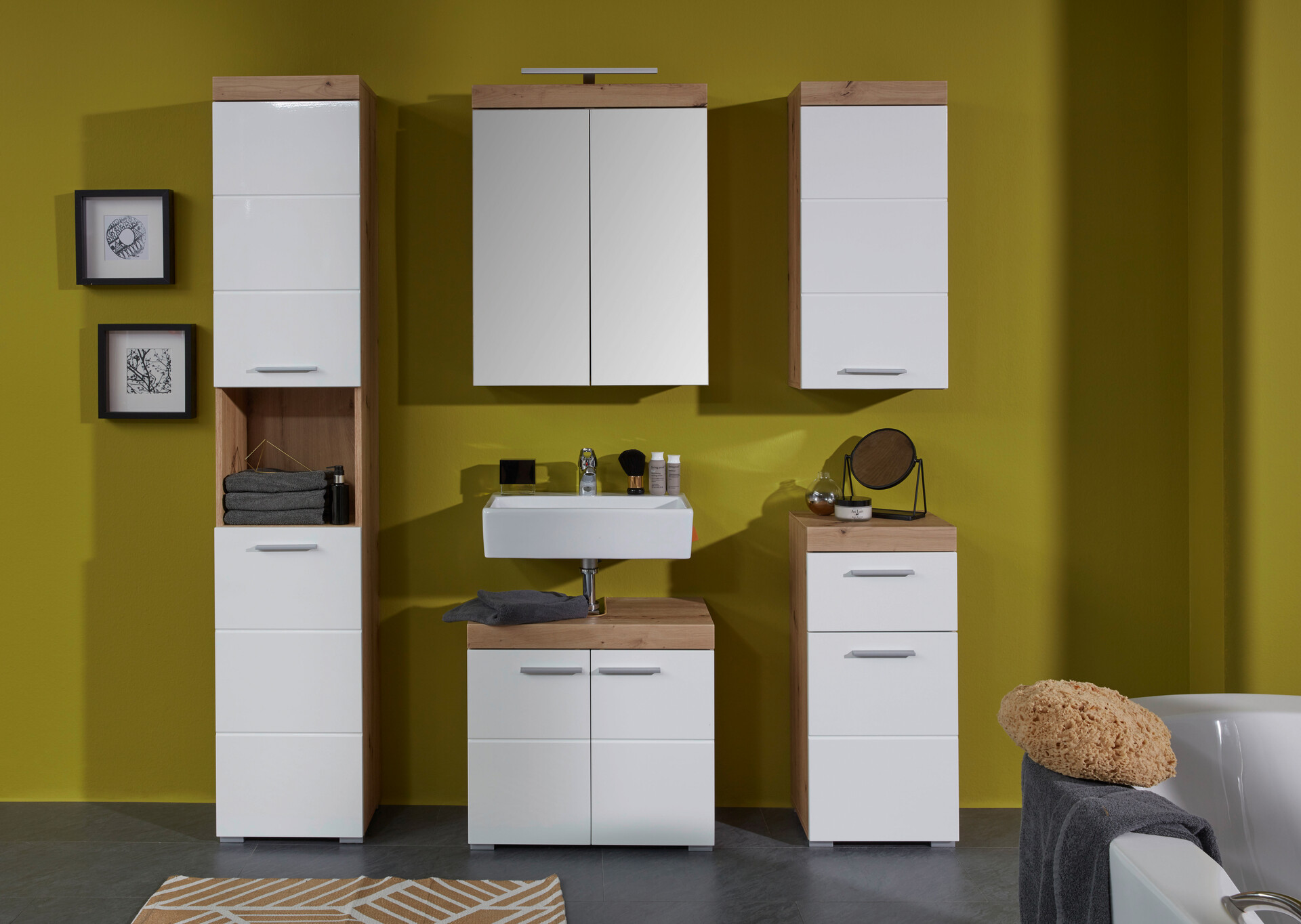 Spiegelschrank Amanda Asteiche Nachbildung B/H/T: ca. 60x77x17 cm