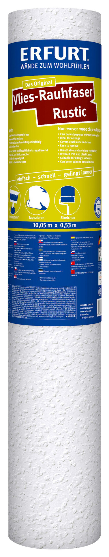 Erfurt Rauhfaser Rustic weiß B/L: ca. 53x1005 cm