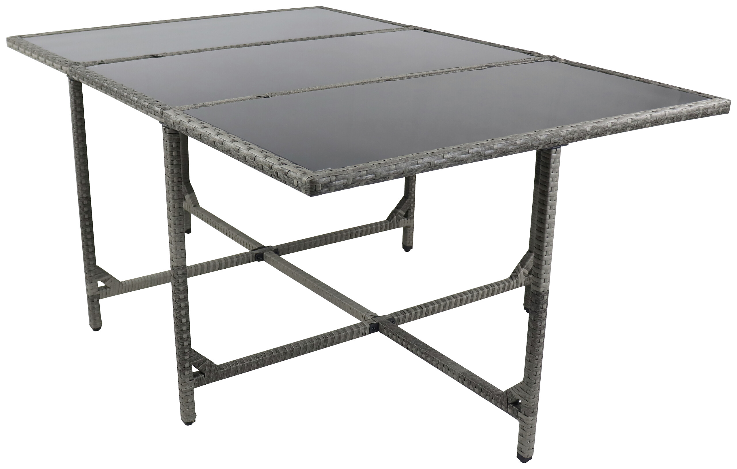 VCM Gartentisch Raloso grau Rattan B/H/L: ca. 170x74x110 cm