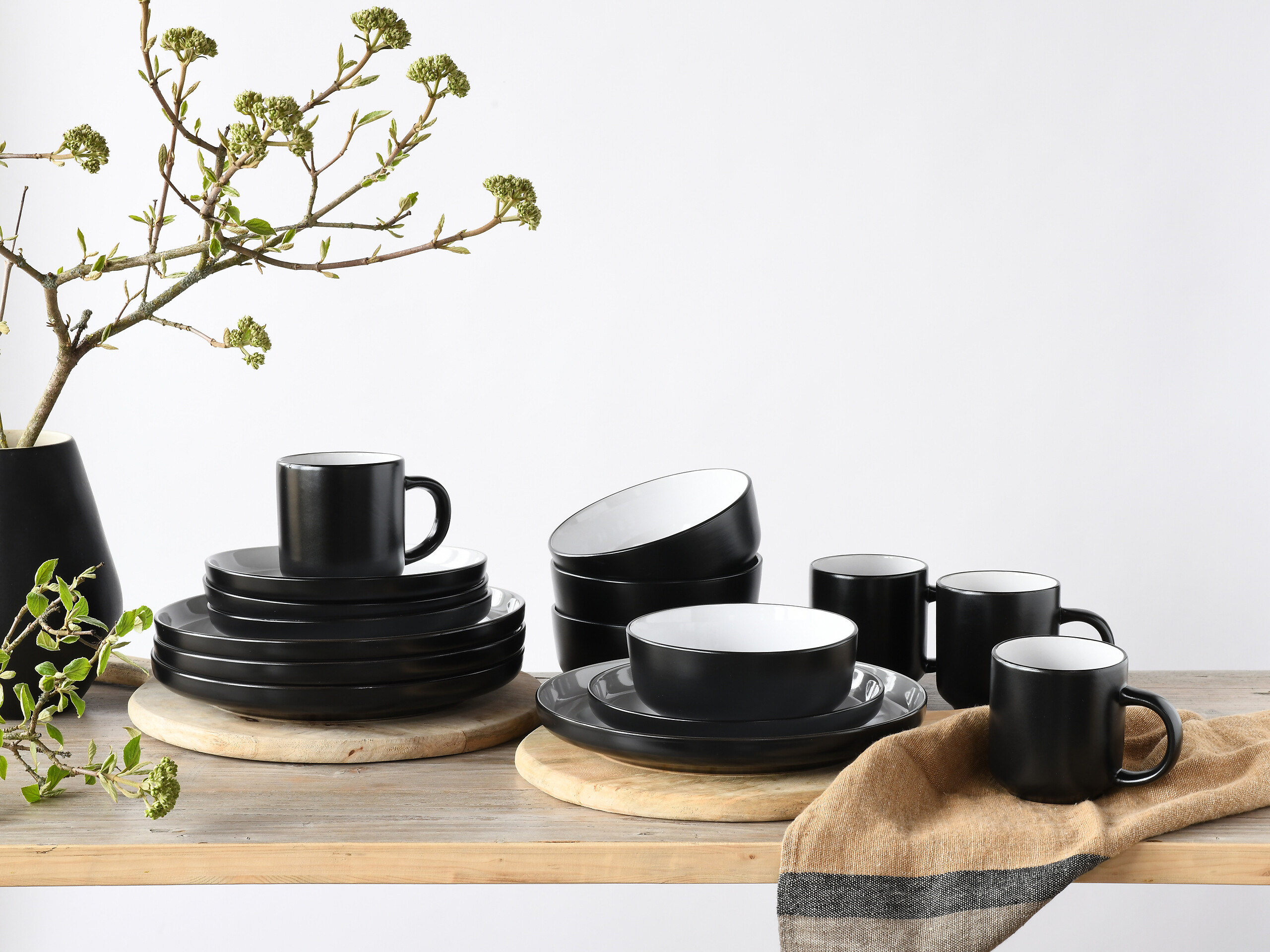 CreaTable Kombiservice Nordic weiß Steinzeug 16 tlg.