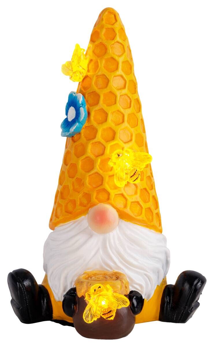 LED-Solarleuchte gelb Kunststoff B/H/T: ca. 12,5x17x8 cm