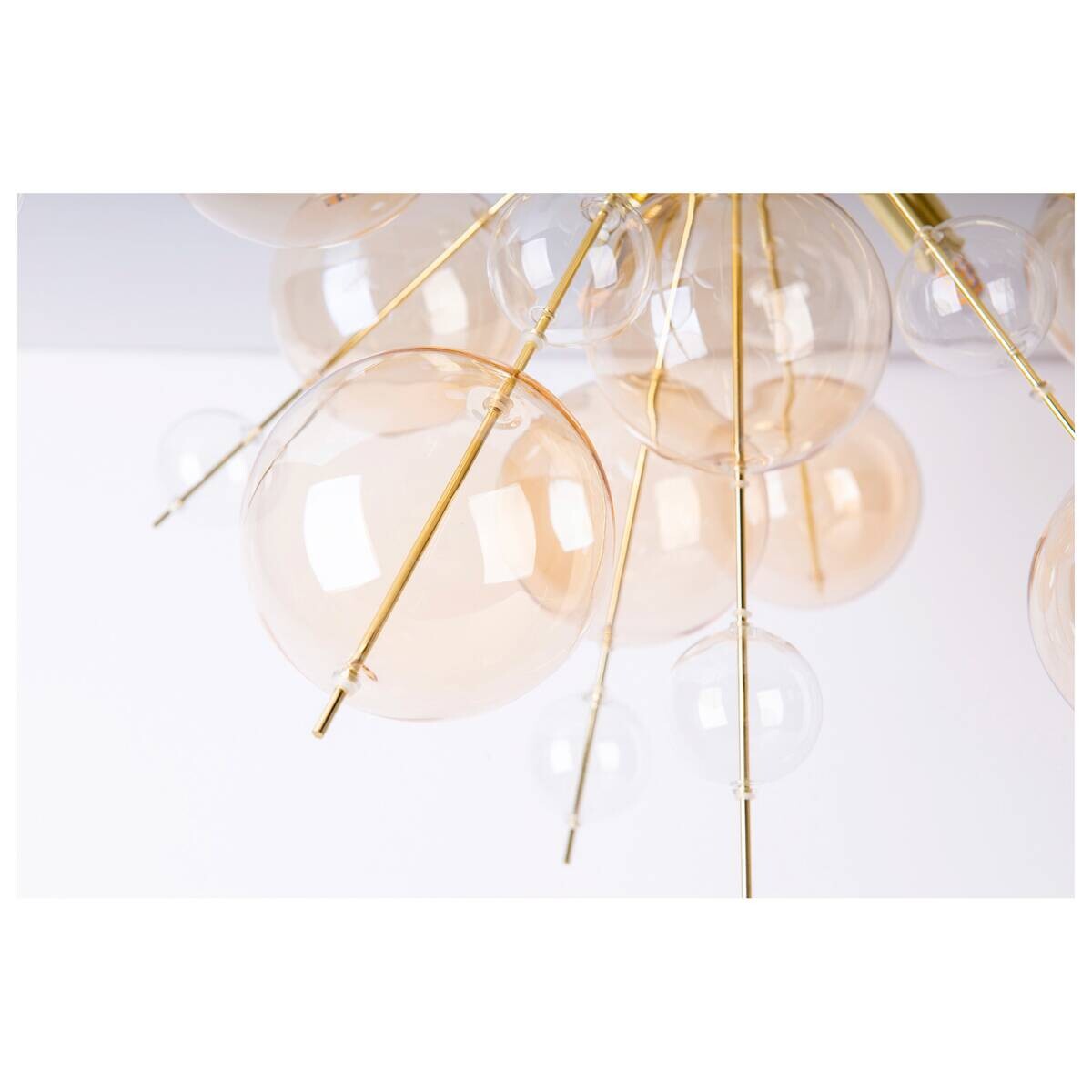 Näve Leuchten Deckenleuchte amber Glas Metall B/H/T/D: ca. 57x38x57x57 cm G9 6 Brennstellen