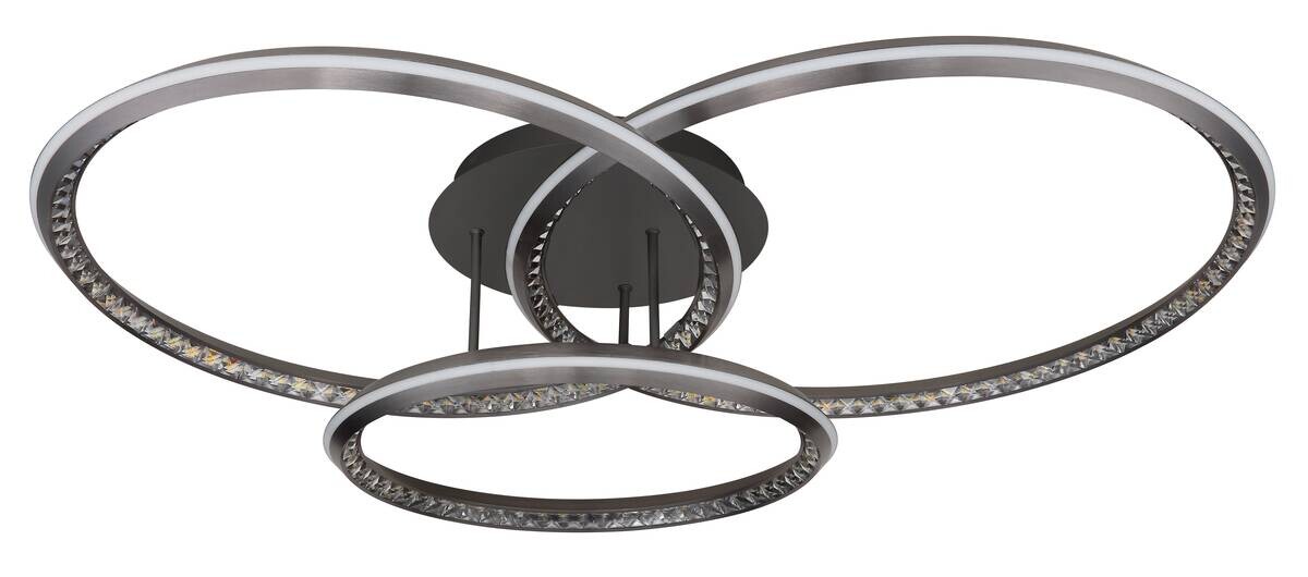 GLOBO LED-Deckenleuchte ALAINA 67329-72 Opal grau klar Kunststoff Metall B/H/L: ca. 109,5x20,5x80,5 cm 1 Brennstellen