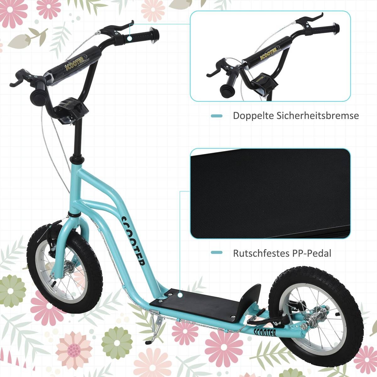 HOMCOM Kinderroller blau