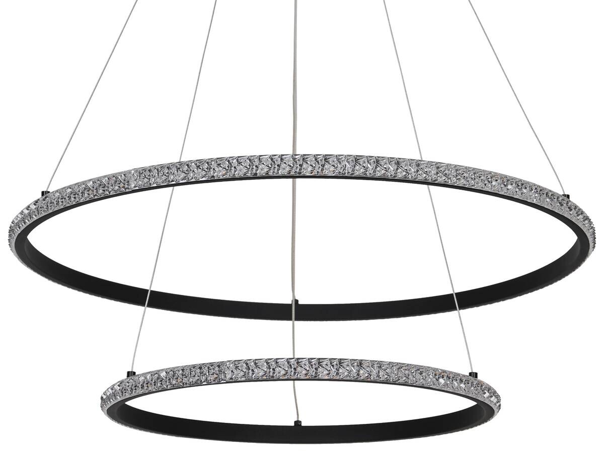 POCOline LED-Pendelleuchte Aletta schwarz Metall Acryl H/D: ca. 120x60 cm