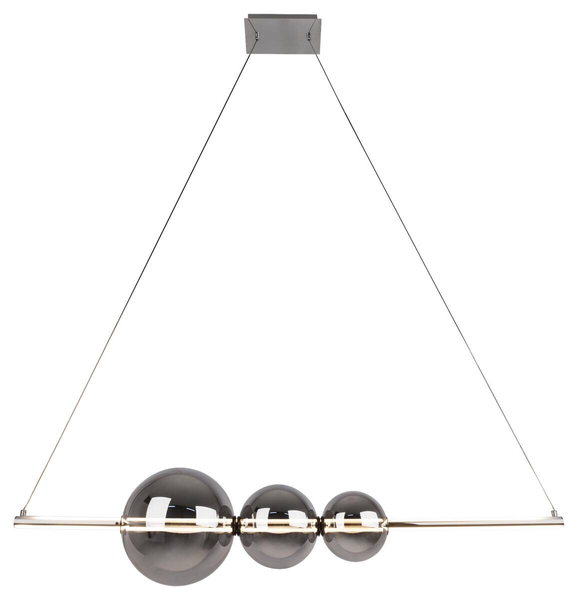 Näve Leuchten LED-Pendelleuchte Chrom Glas Metall B/H/T: ca. 125,3x150x25 cm