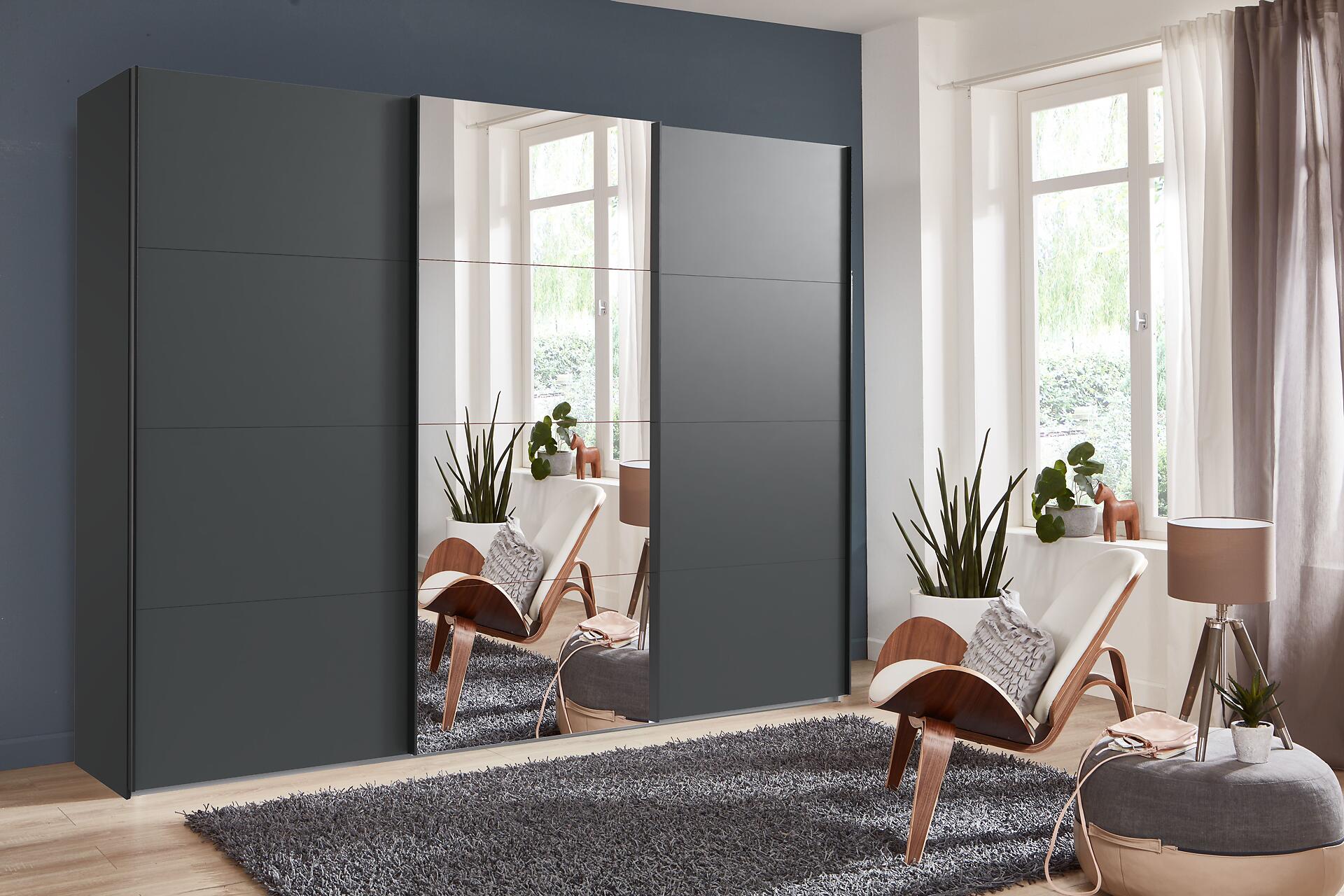 Schwebetürenschrank Graphit B/H/T: ca. 313x236x65 cm