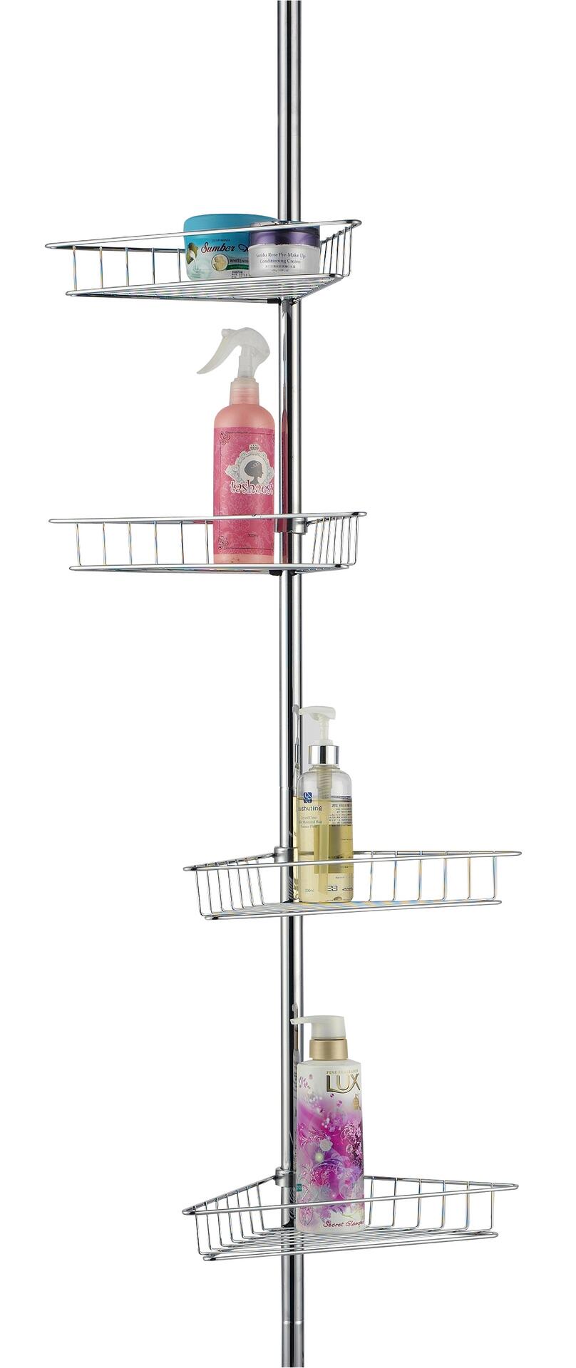 Bad-Teleskop Eckregal Chrom Metall