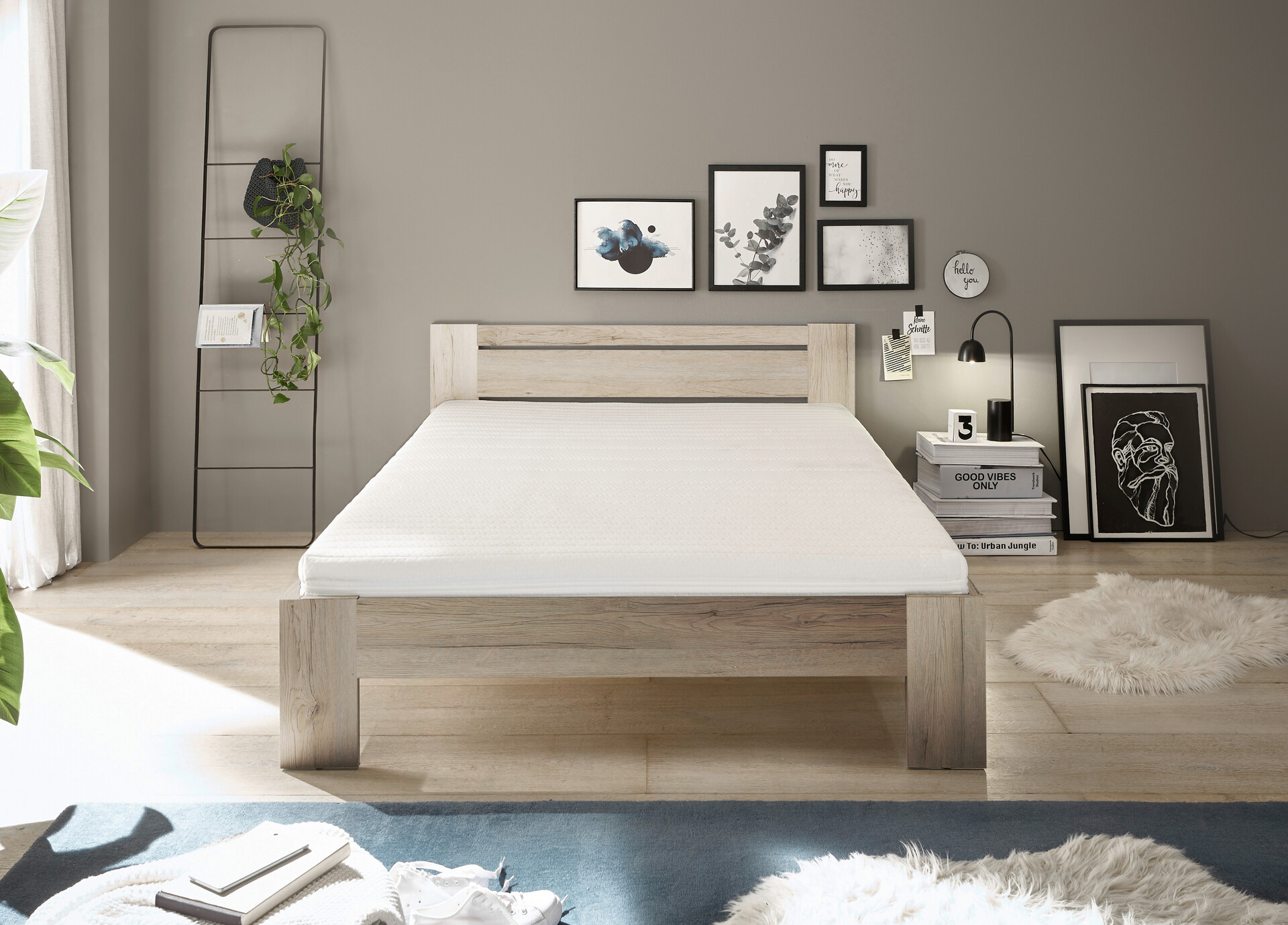 Futonbett Cannes Eiche San-Remo Nachbildung Liegefläche B/L: ca. 140x200 cm