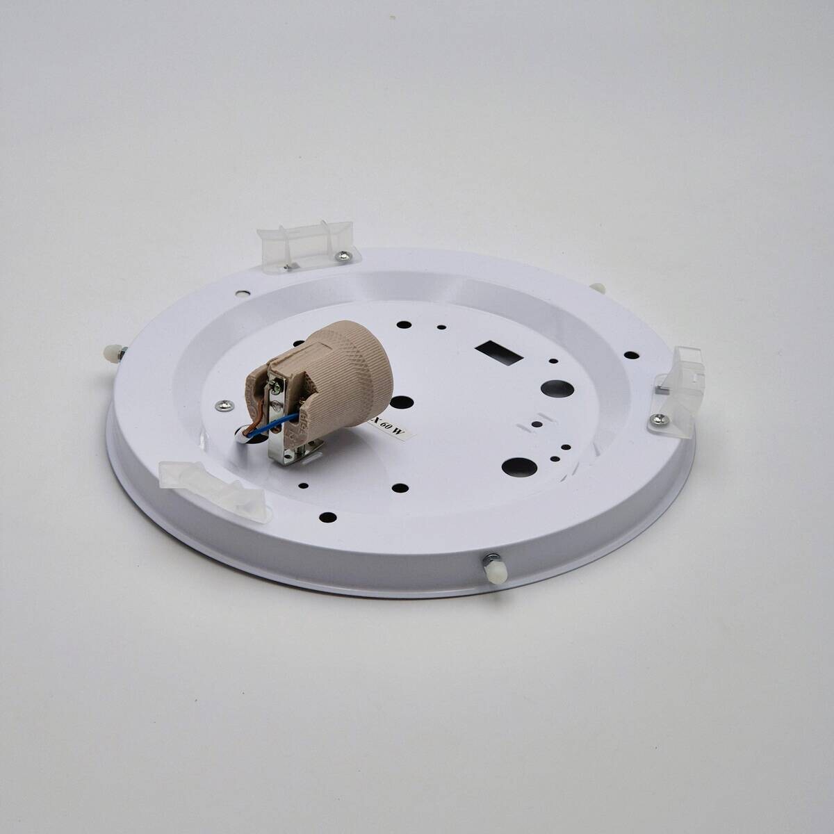 Lamkur Deckenleuchte Anello Eiche Glas Holz H/L: ca. 8x27 cm E27 1 Brennstellen