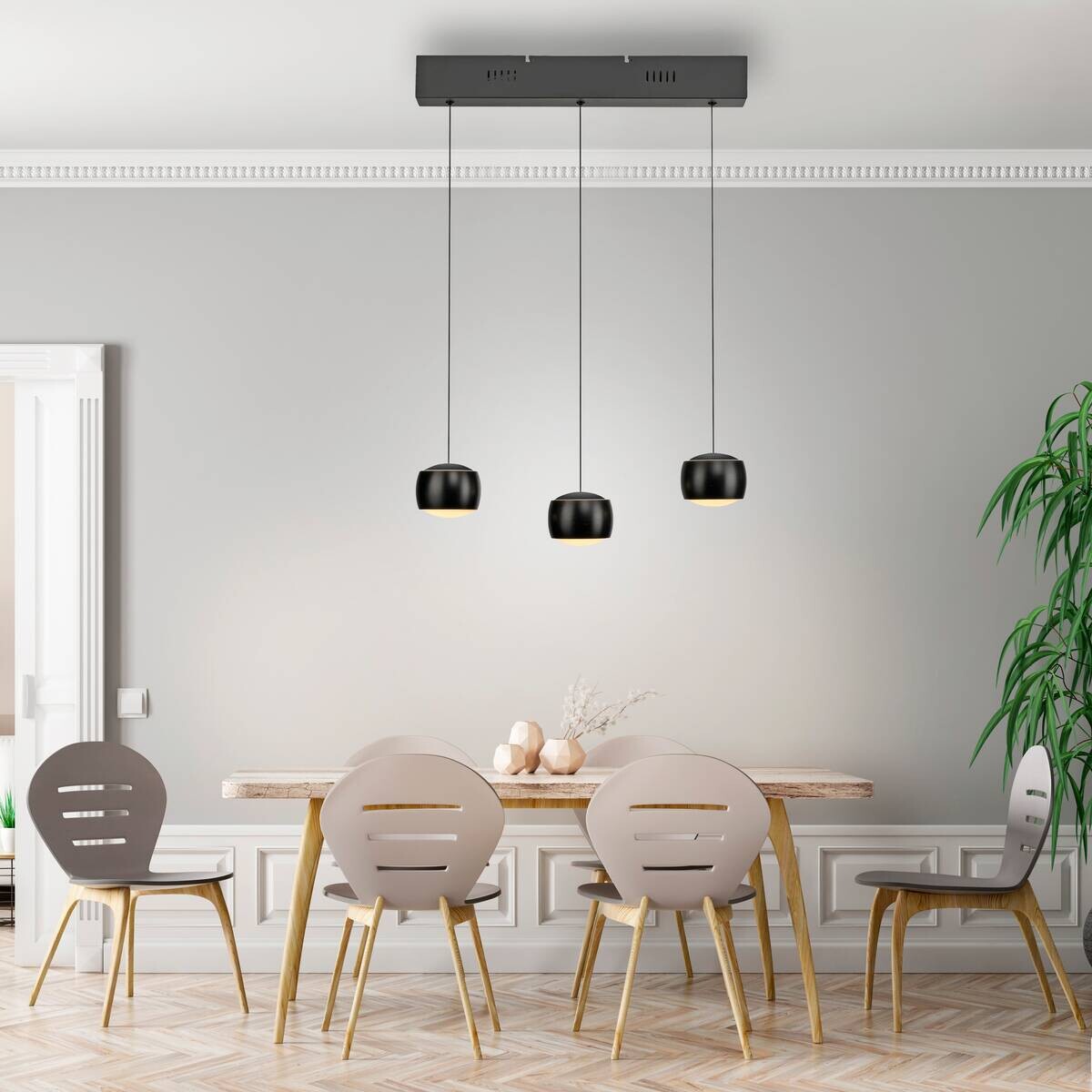 Just Light Pendelleuchte Ballini schwarz