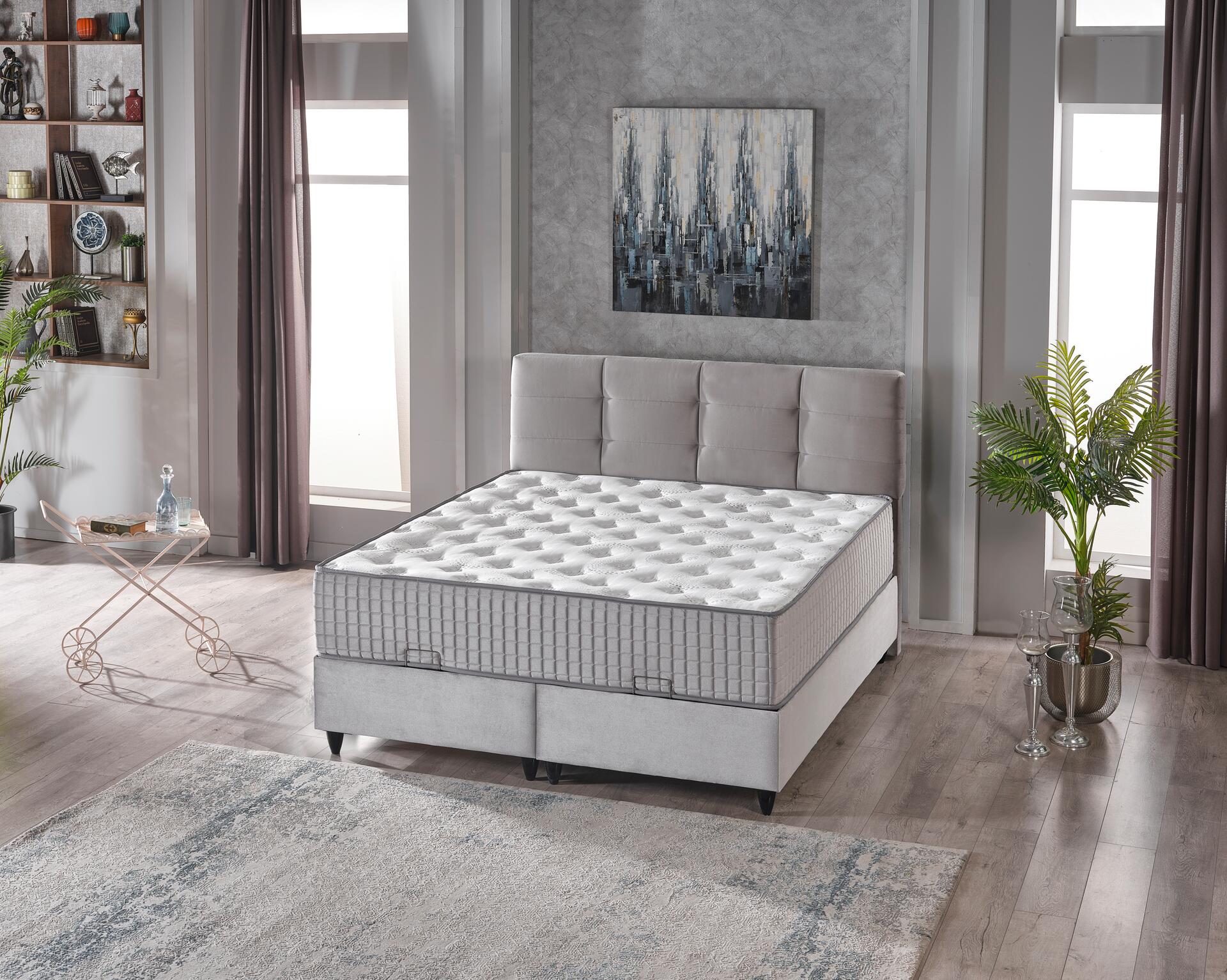Polsterbett Naomi hellgrau Liegefläche B/L: ca. 180x200 cm