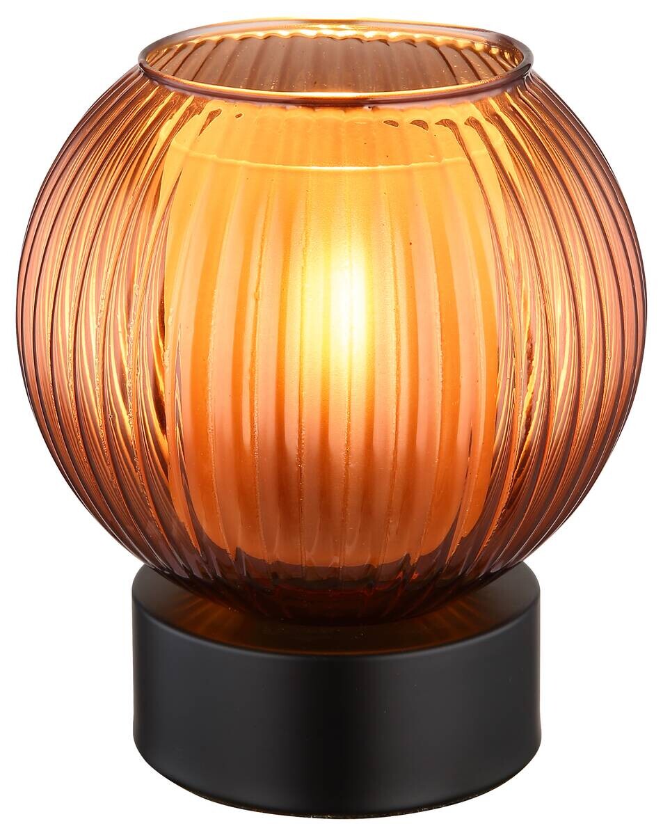 GLOBO Tischleuchte Zumba schwarz bronze Metall Glas H/D: ca. 17x15 cm E27 1 Brennstellen