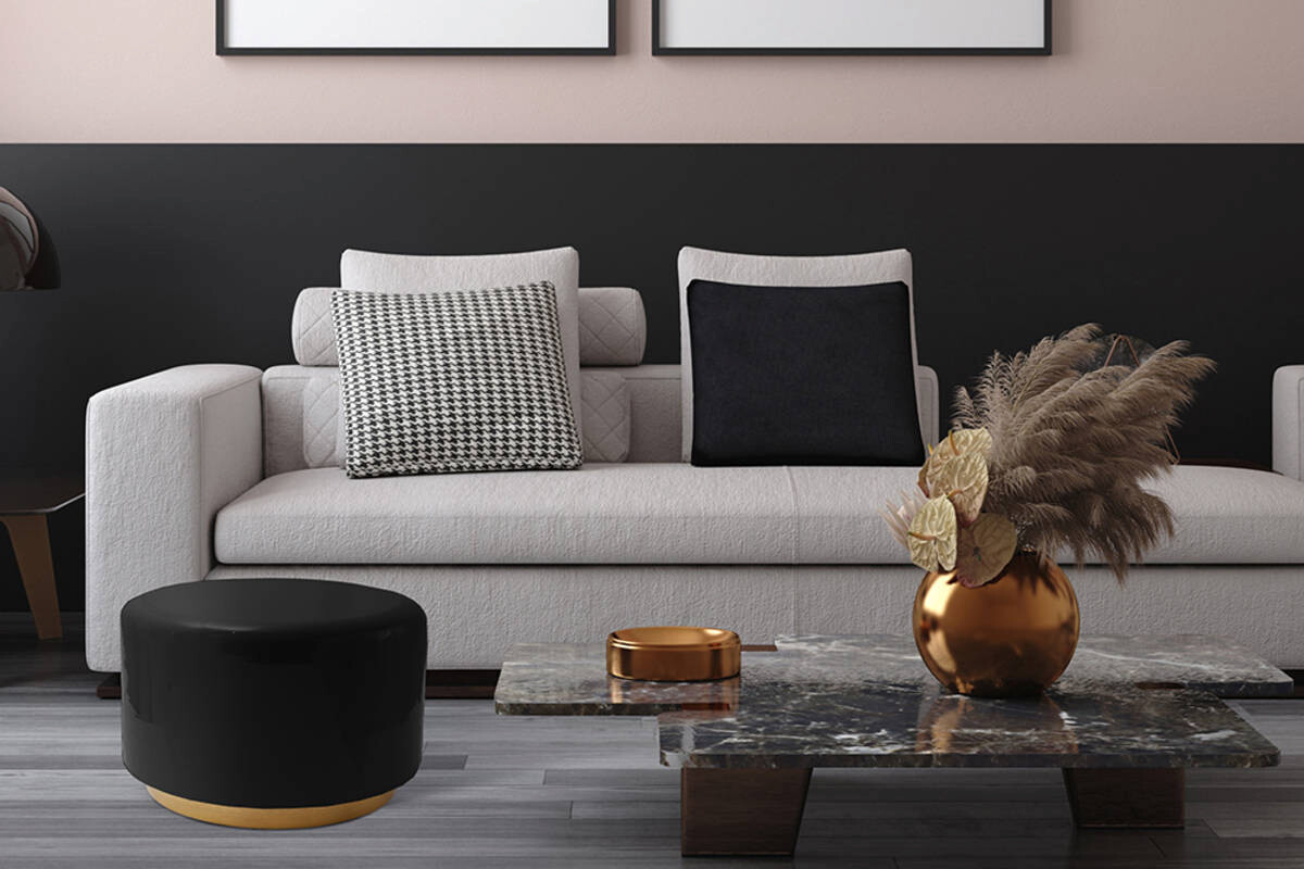 360 Living Hocker Artisse 251 schwarz gold Metall H/D: ca. 43x51,5 cm