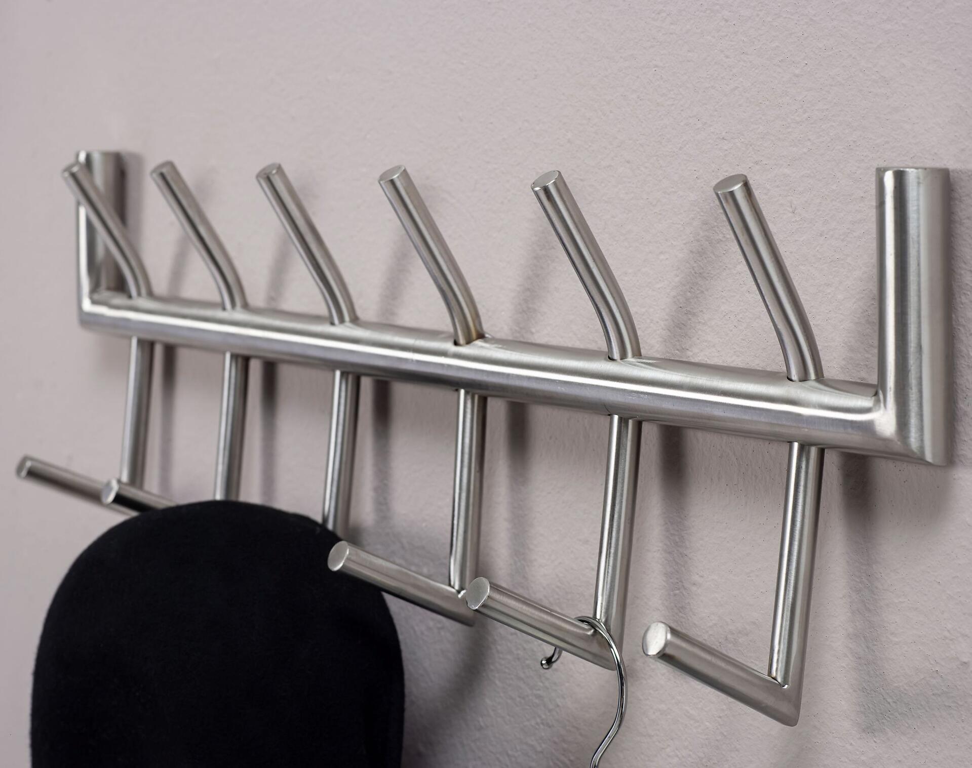 Garderobe Stahl poliert B/H/T: ca. 60x19x10 cm