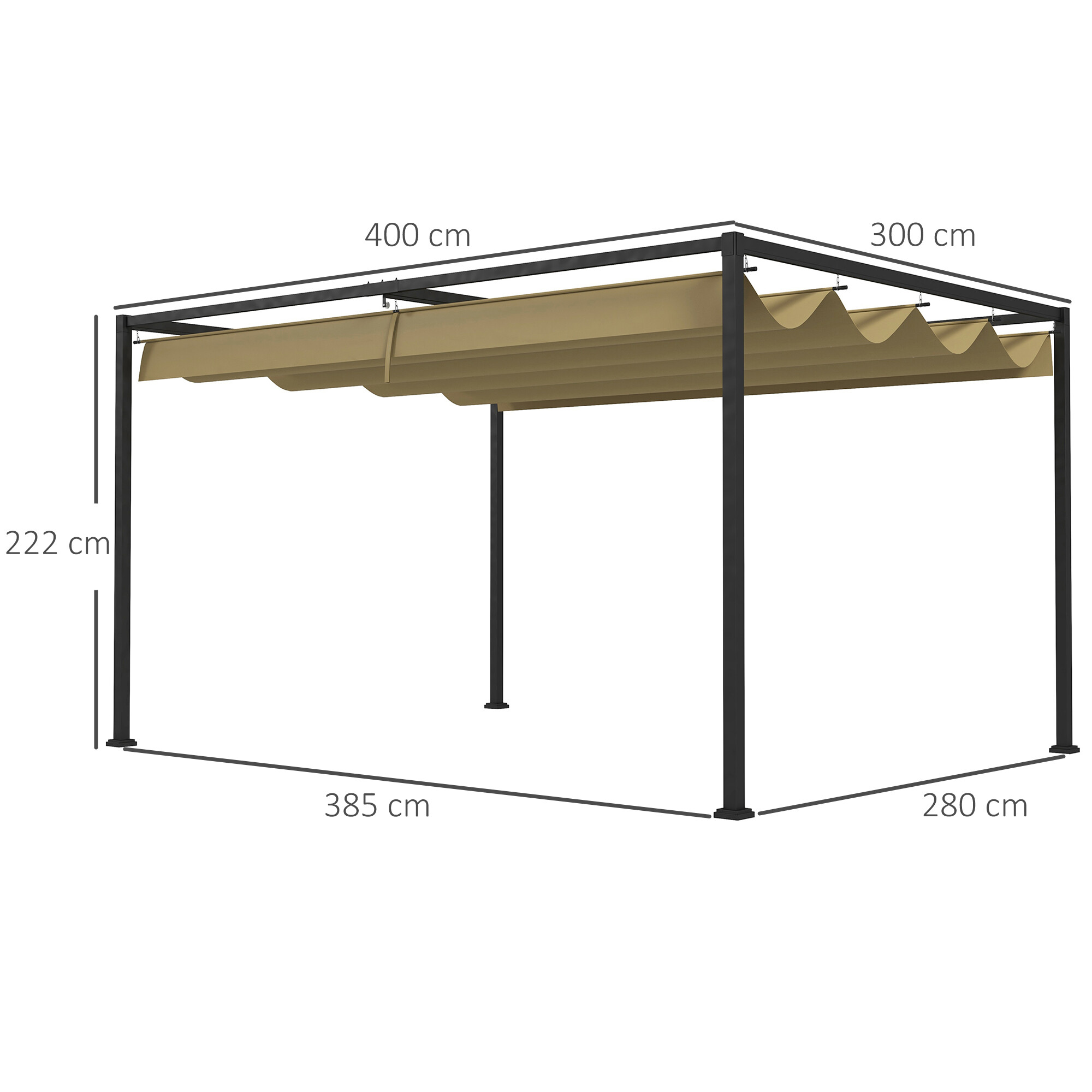 Outsunny Pergola khaki Polyester B/H/L: ca. 300x222x400 cm