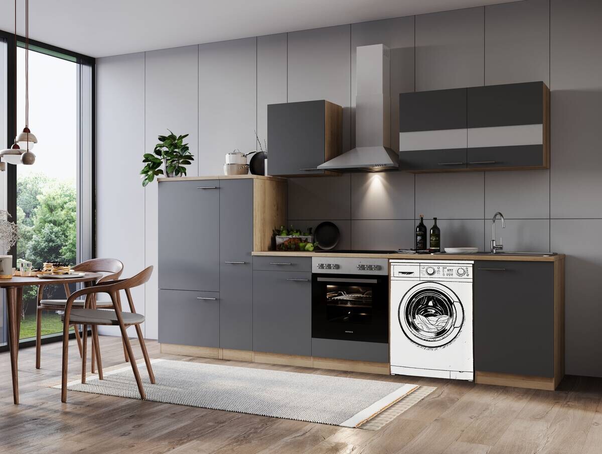 Respekta Küchenblock Merle grau B/H/T: ca. 310x200x60 cm