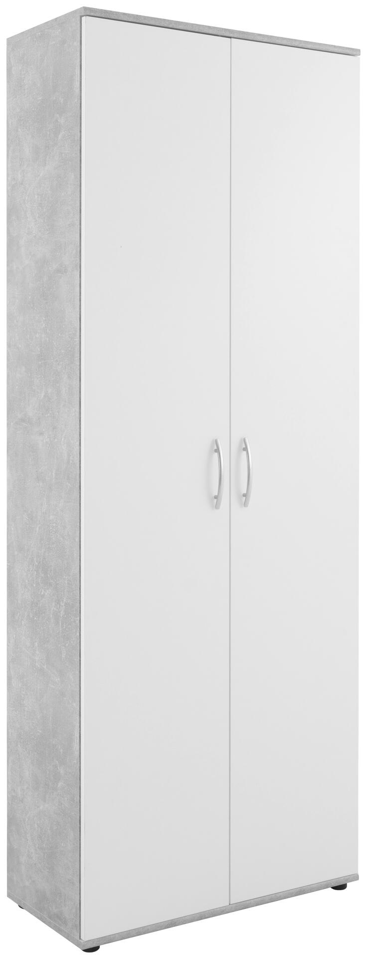 Mehrzweckschrank Andy 3 Beton Optik weiß B/H/T: ca. 70x187x34 cm