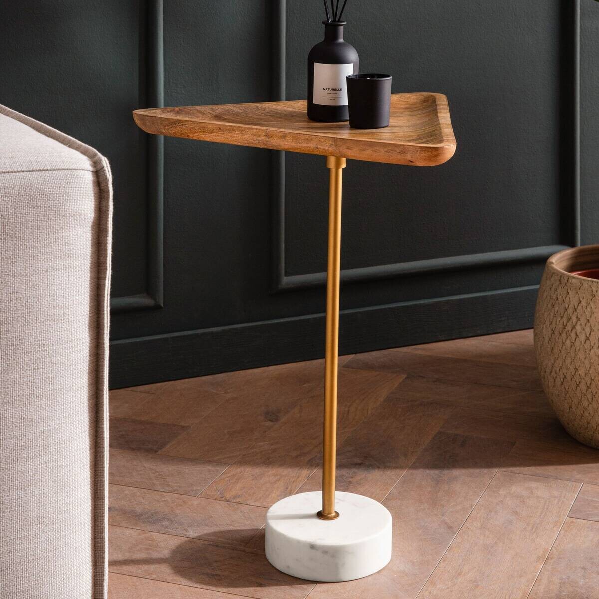 Beistelltisch Mango Marmor B/H/T: ca. 45x55x40 cm