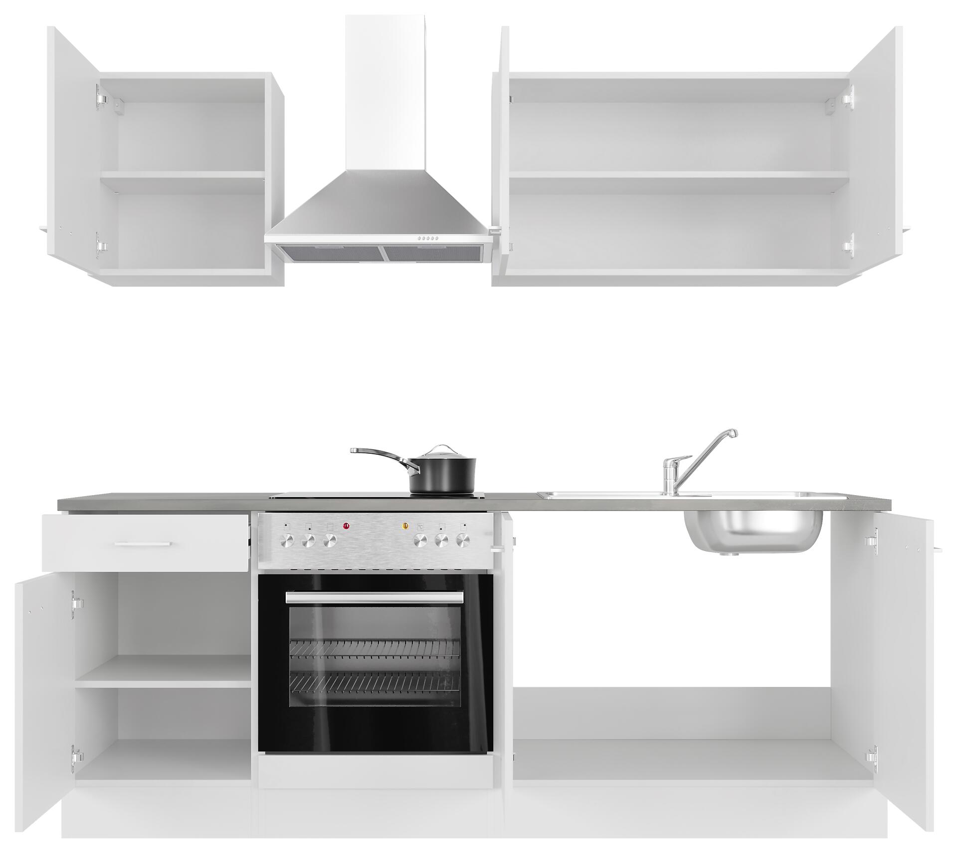 Küchenblock Lucca weiß matt B/H/T: ca. 210x200x60 cm