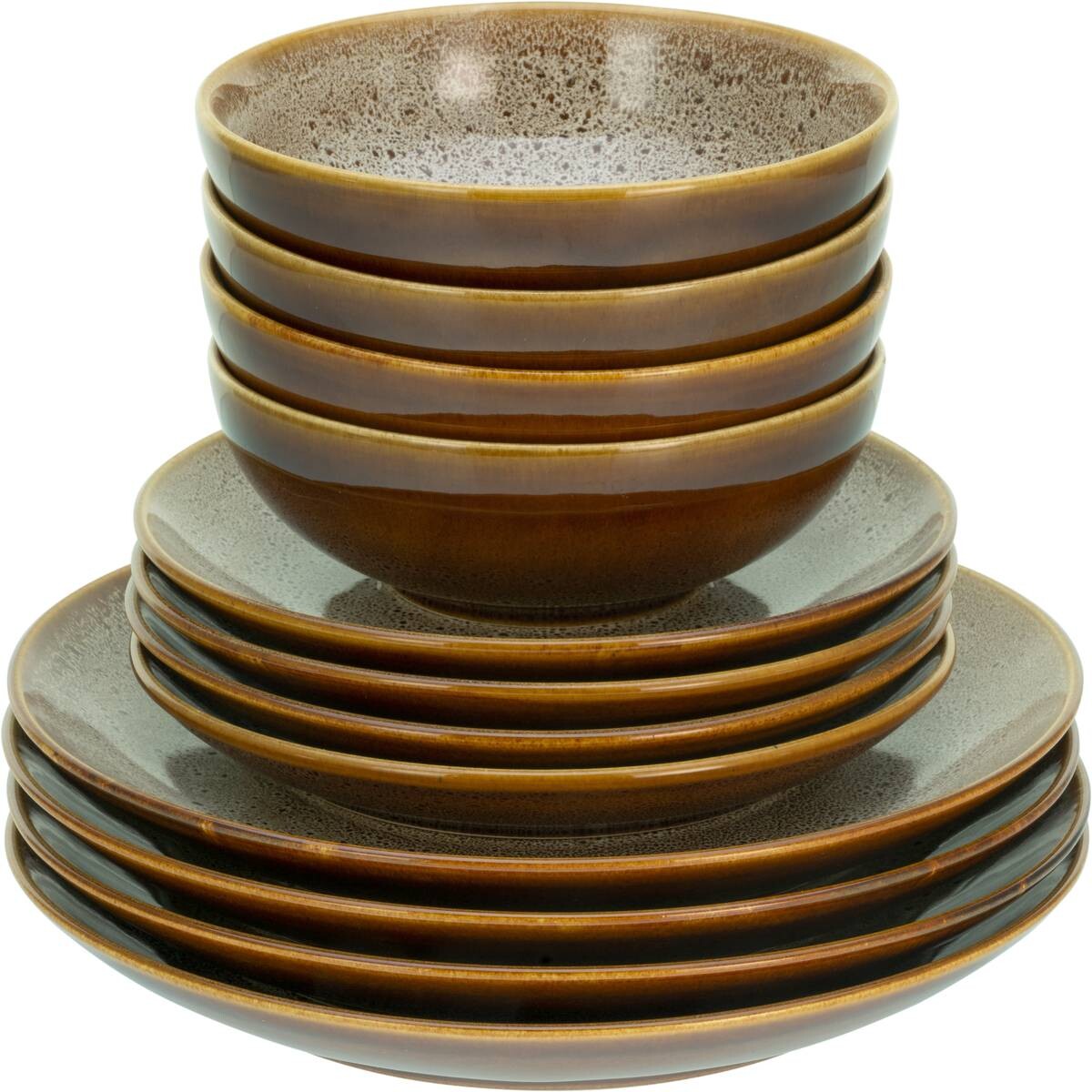 CreaTable Tafelservice Reactive Nostalgic multicolor Steinzeug 12 tlg.