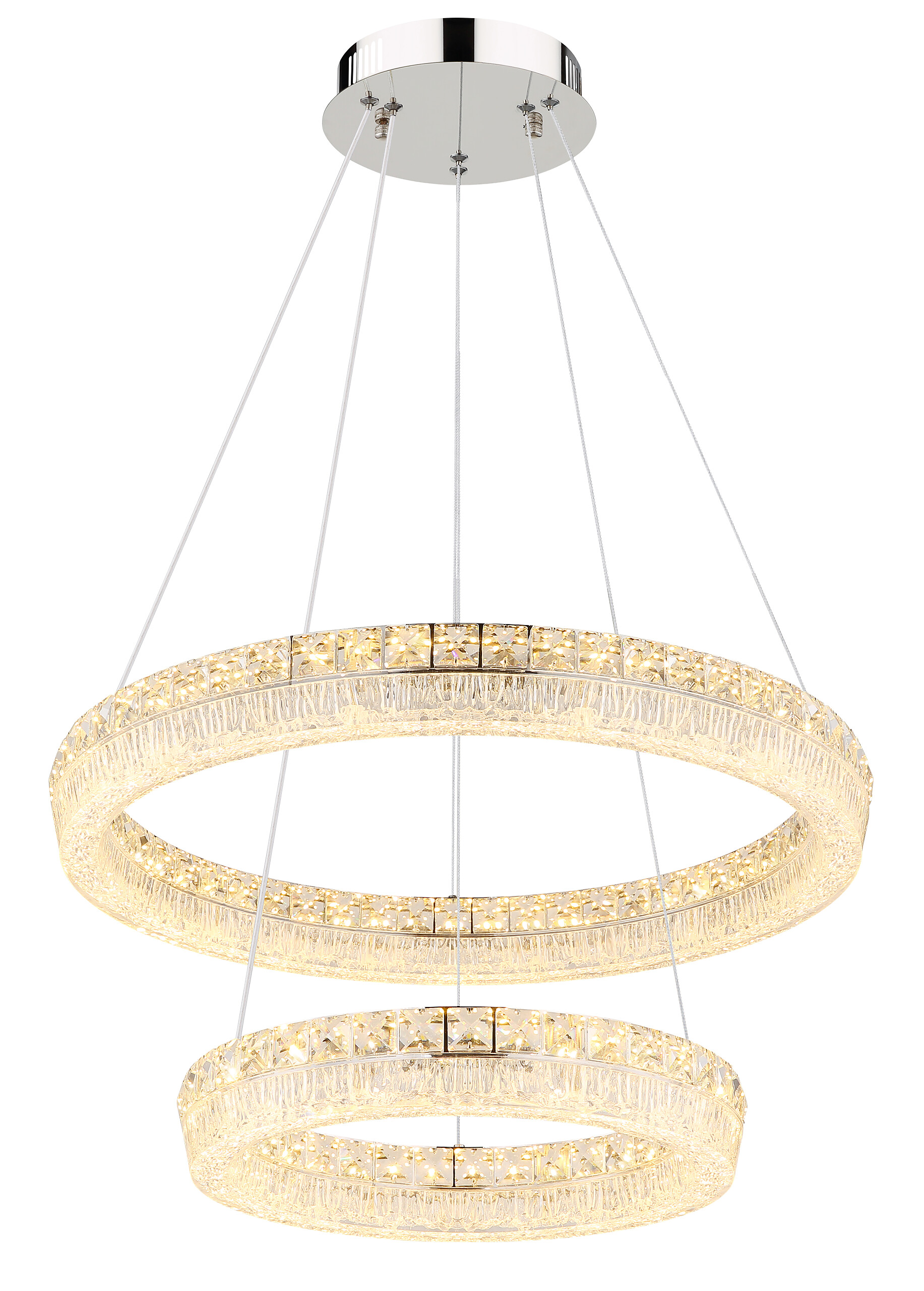 GLOBO Hängeleuchte klar Chrom Metall Acryl Glas H/D: ca. 120x60 cm 1.0 Brennstellen