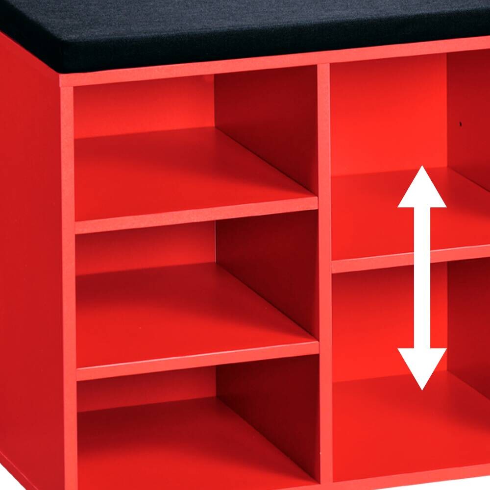 Kesper Schuhregal rot Spanplatte B/H/T: ca. 103,5x48x29,5 cm