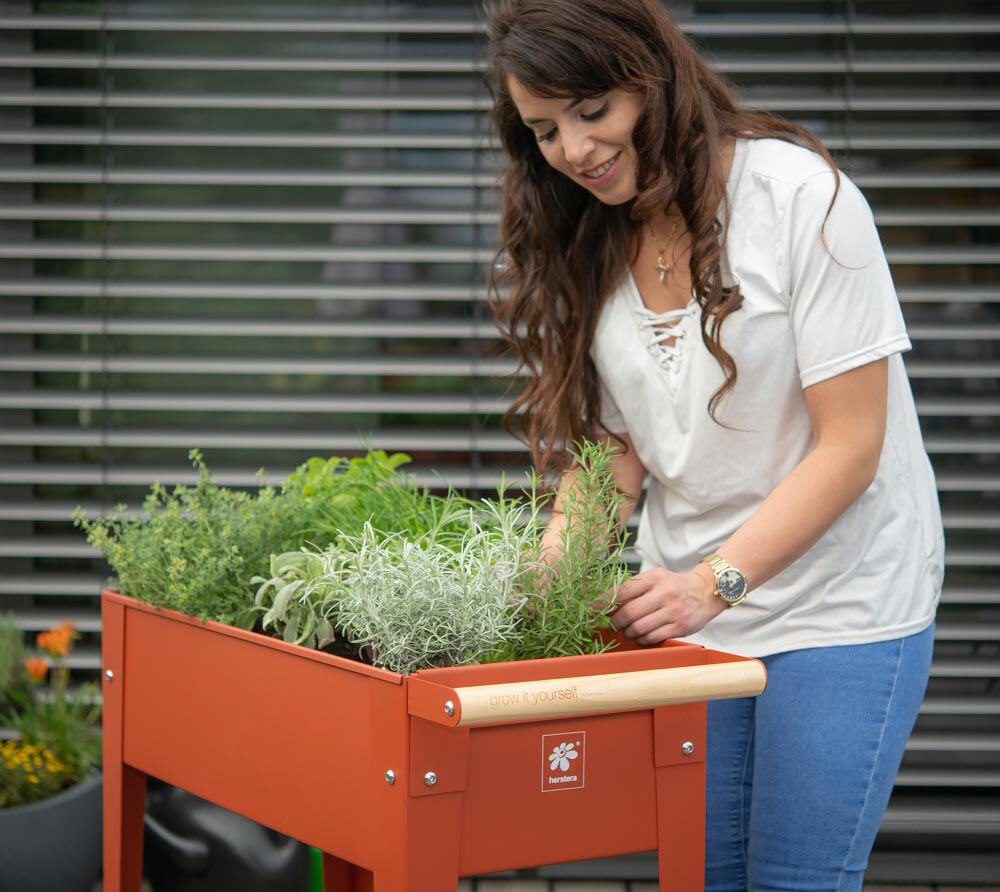 Herstera Garden Kräuterfabrik Urban rot Metall B/H/L: ca. 50x80x85 cm