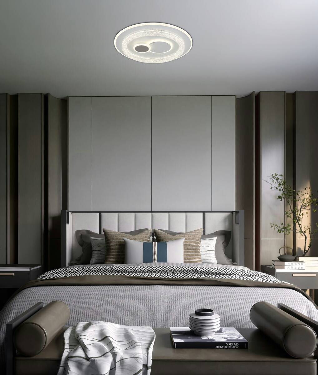 GLOBO LED-Deckenleuchte Opal weiß klar Acryl Metall H/D: ca. 6x49,5 cm 1 Brennstellen