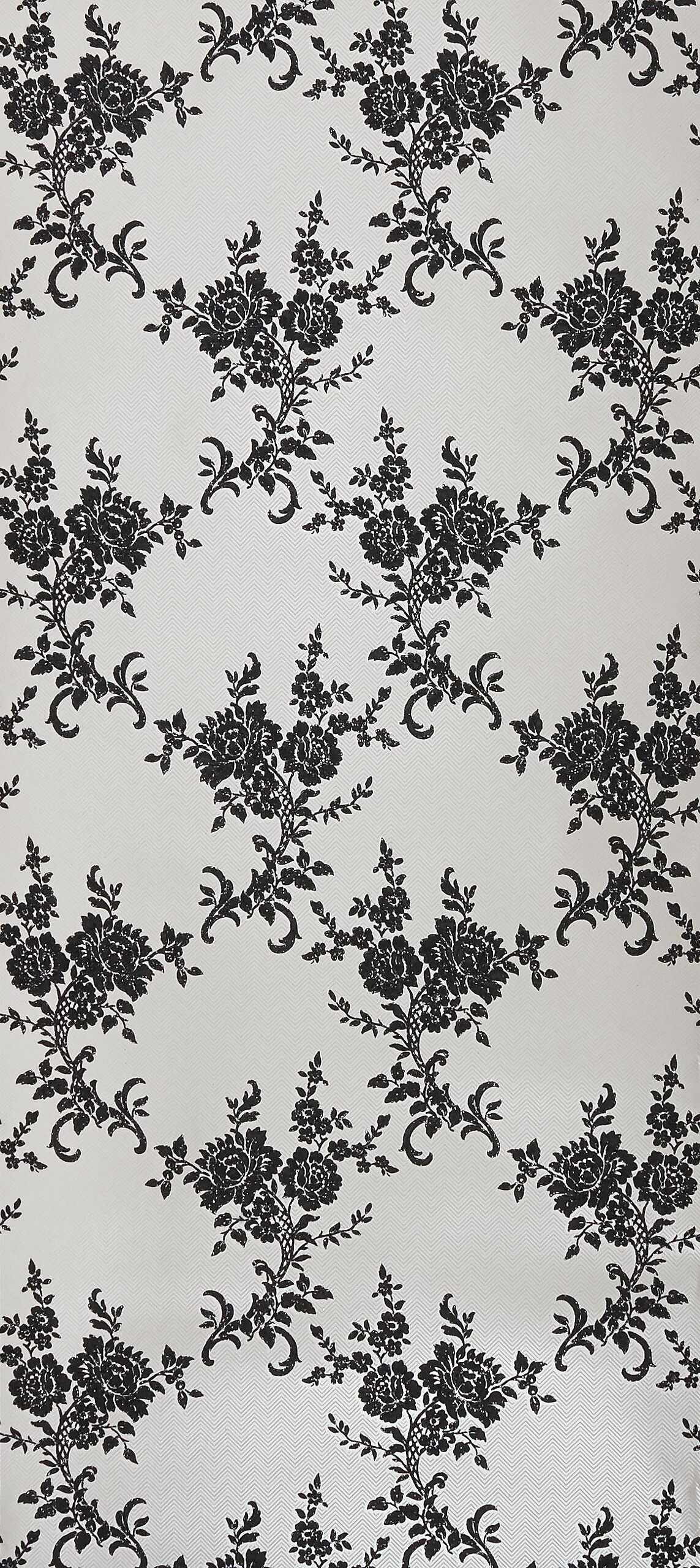 Vinyltapete Blumenranke weiß B/L: ca. 53x1005 cm