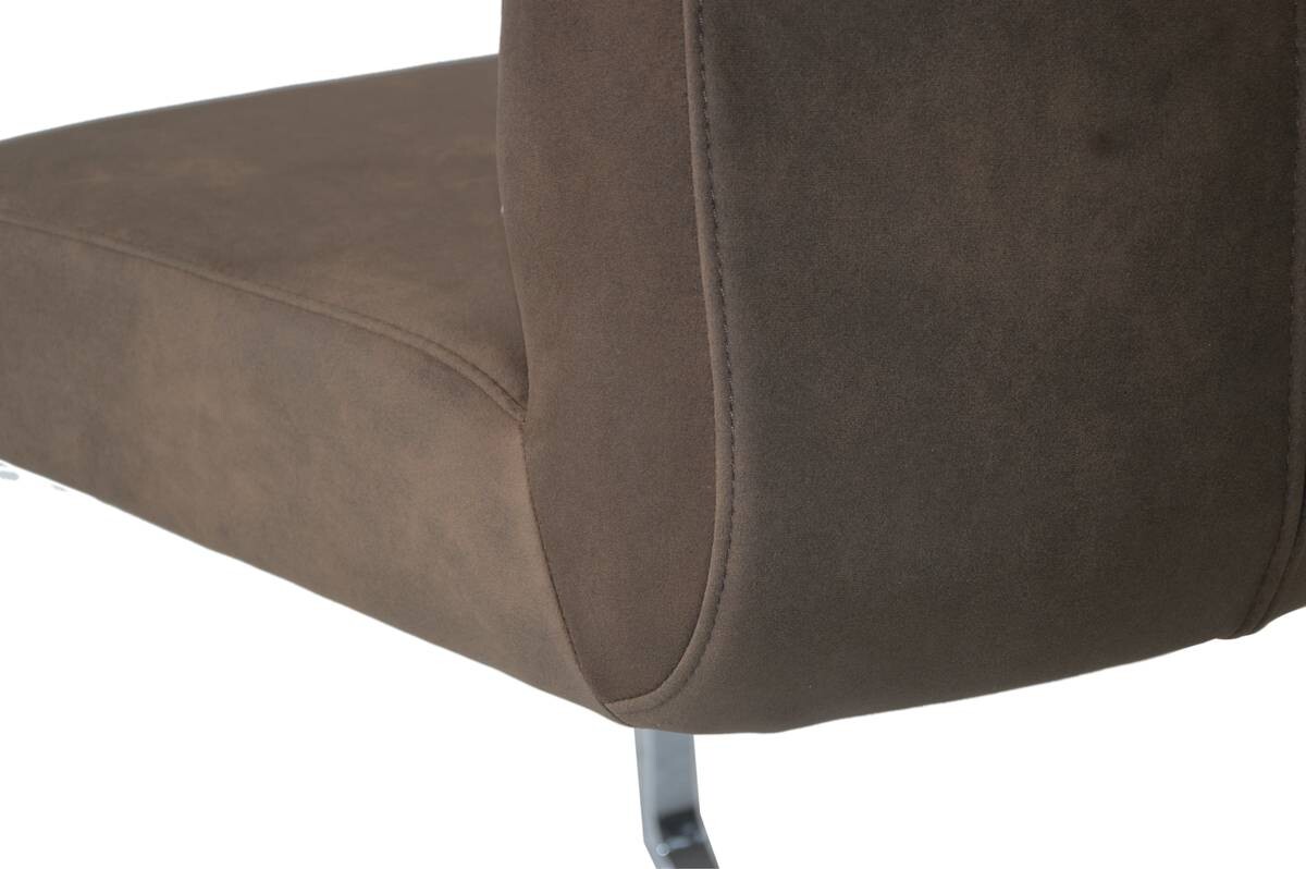 Schwingstuhl MARLEN-XXL 2er-Set dunkelbraun Vintage Chrom Stoff Metall B/H/T: ca. 72x96x80 cm