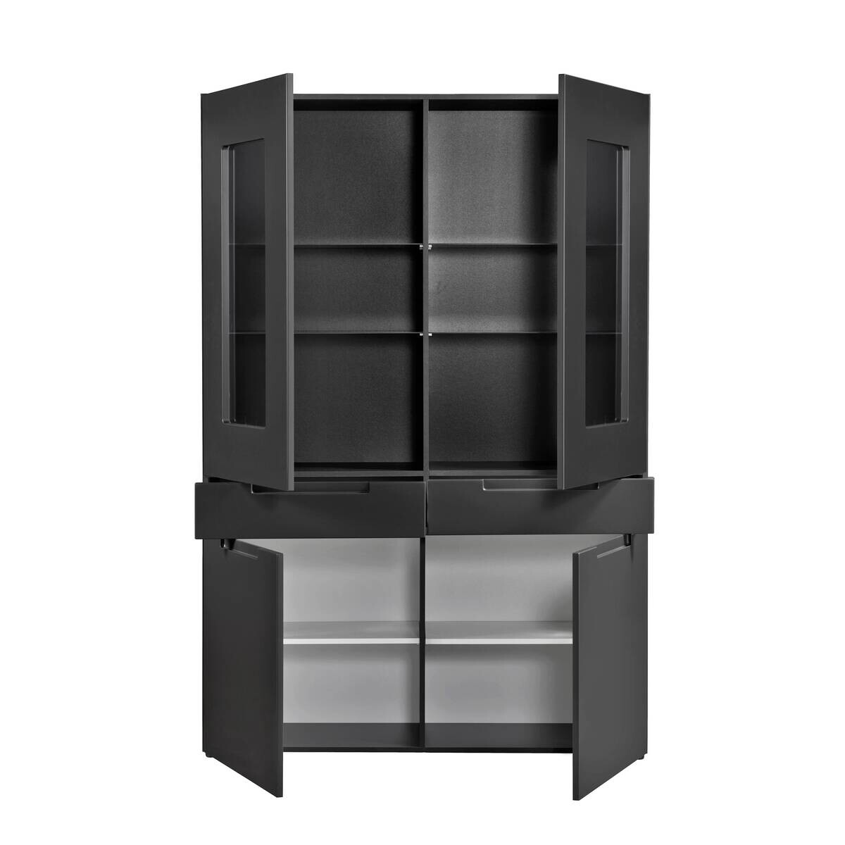 Hochschrank Mailand anthrazit matt MDF B/H/T: ca. 128x191x40 cm