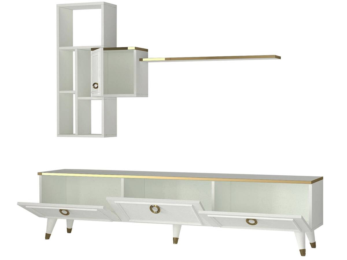 Wohnwand Cornelia weiß B/H/T: ca. 180x46,3x35 cm