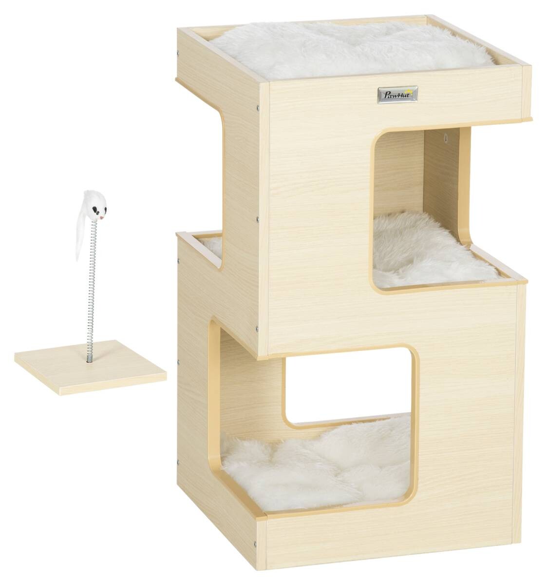 PawHut Katzenhaus Eiche Spanplatte B/H/L: ca. 34x60x34 cm