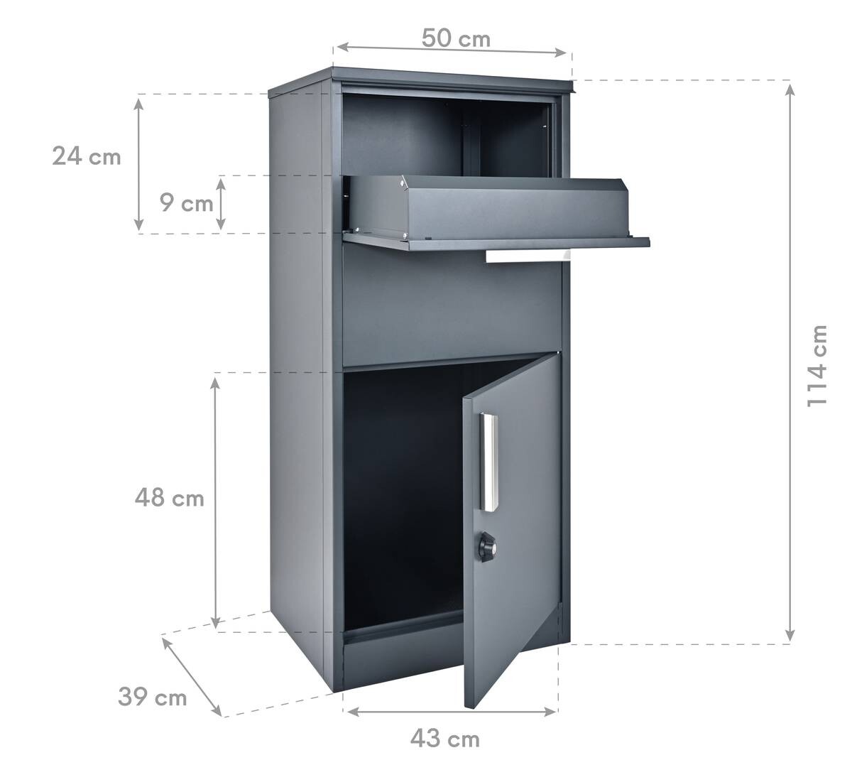 Westmann Paketbox Pepe anthrazit B/H/T: ca. 50x114x39 cm