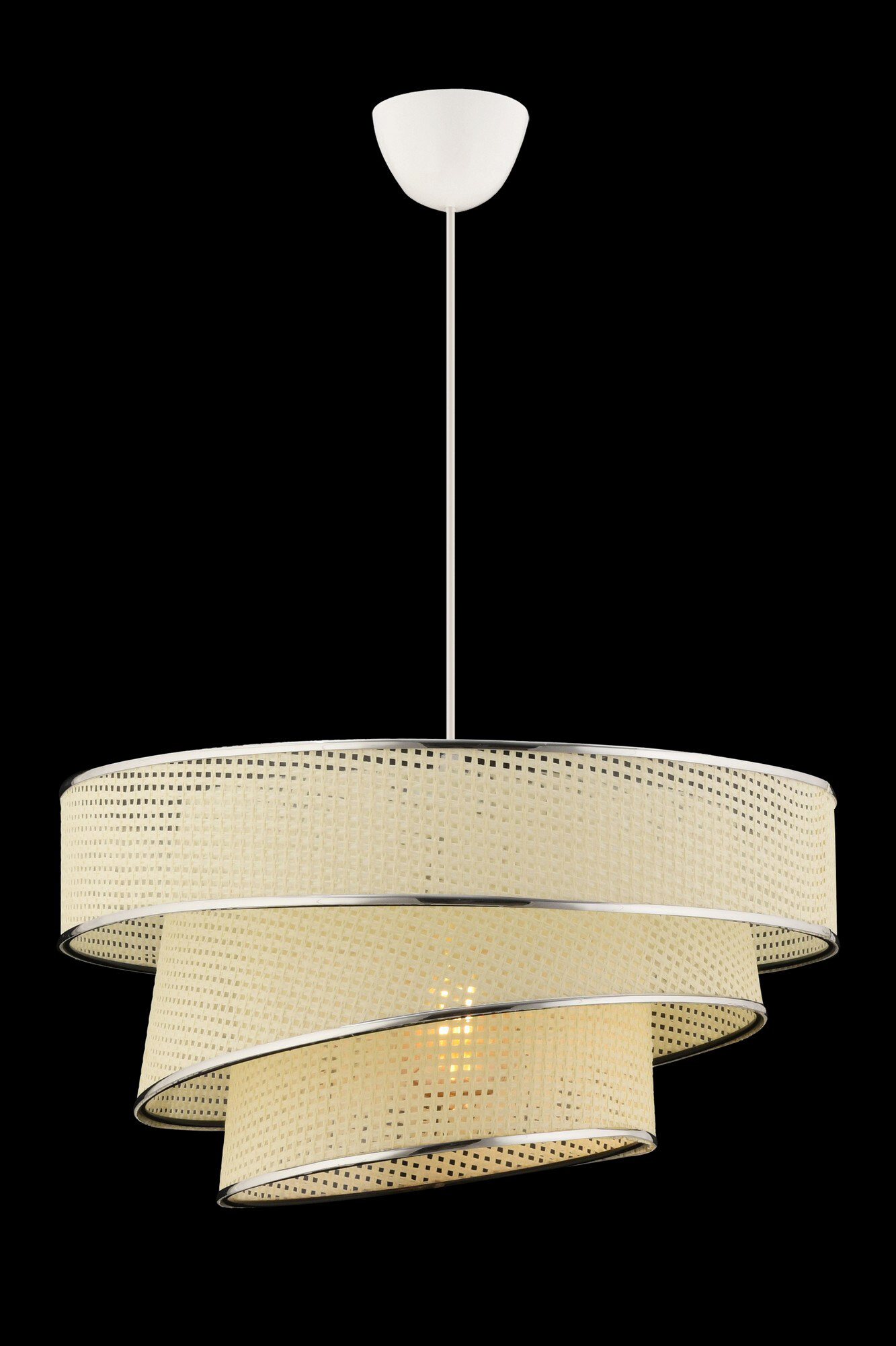 Opviq Pendelleuchte Couper weiß silber Baumwolle Metall B/H/L: ca. 40x72x40 cm E27 1 Brennstellen