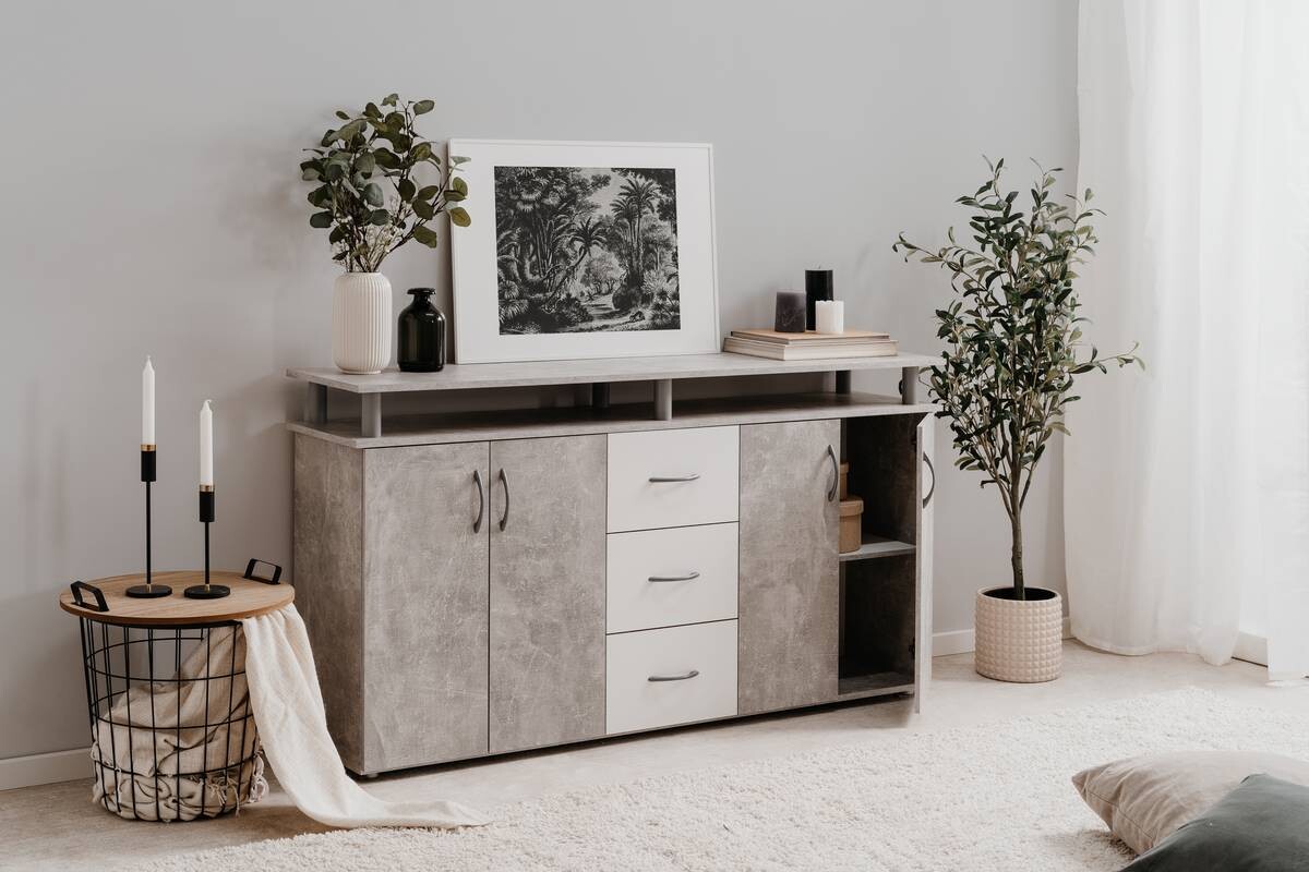 Megakommode Nevada Beton Optik B/H/T: ca. 155x84x35 cm